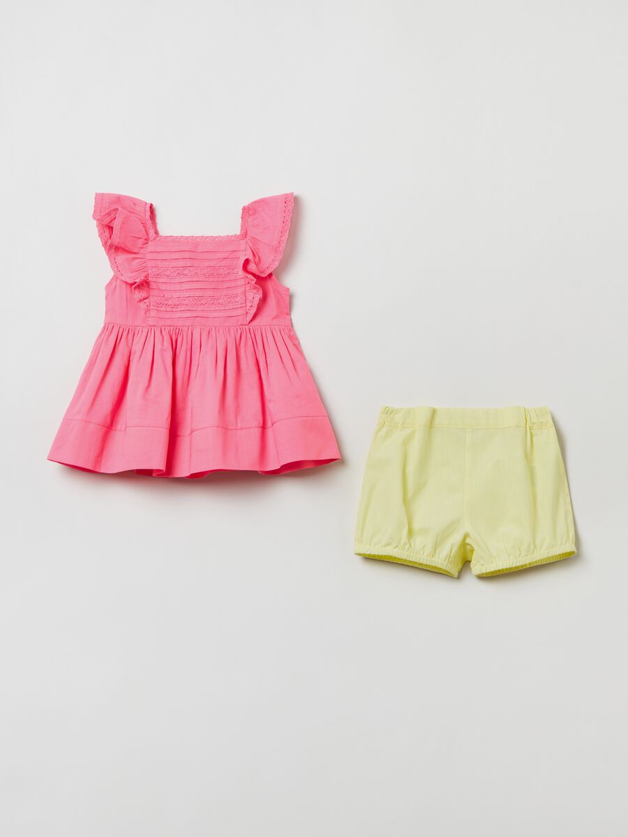 Blouse and shorts set in cotton_0
