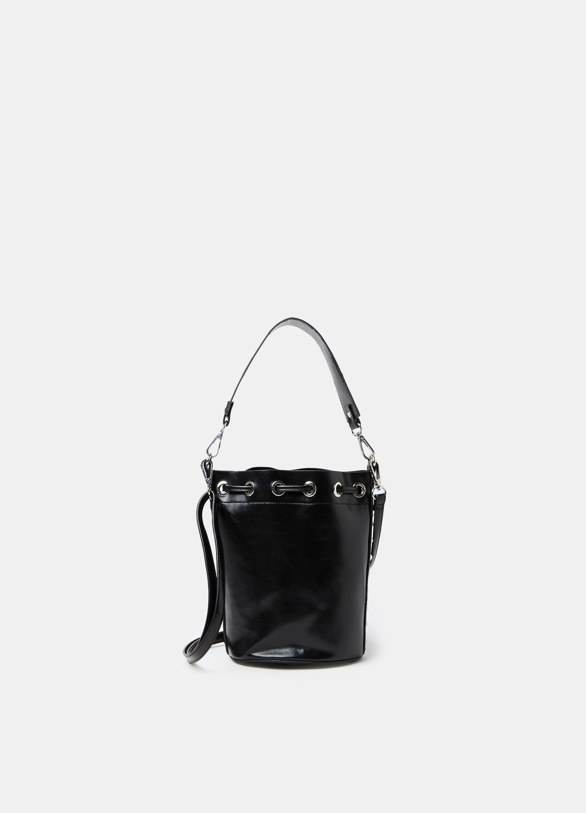 Bucket bag with studs