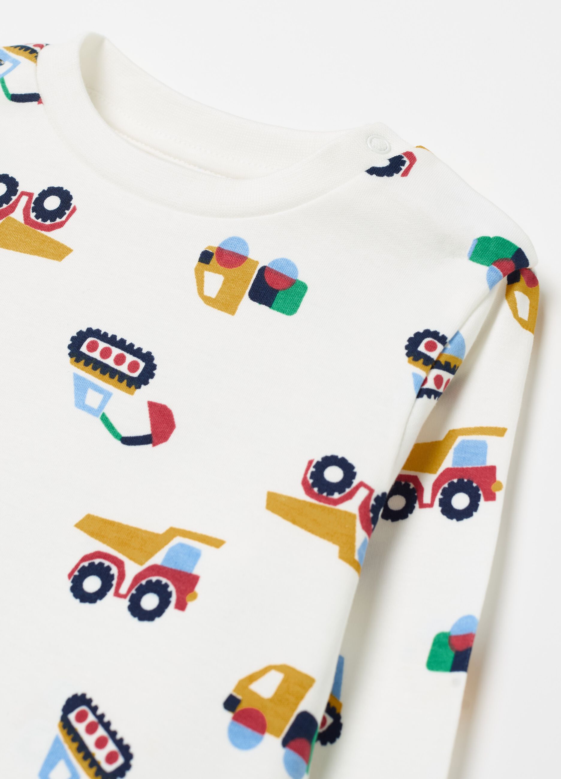 Pyjamas in organic cotton with machinery print