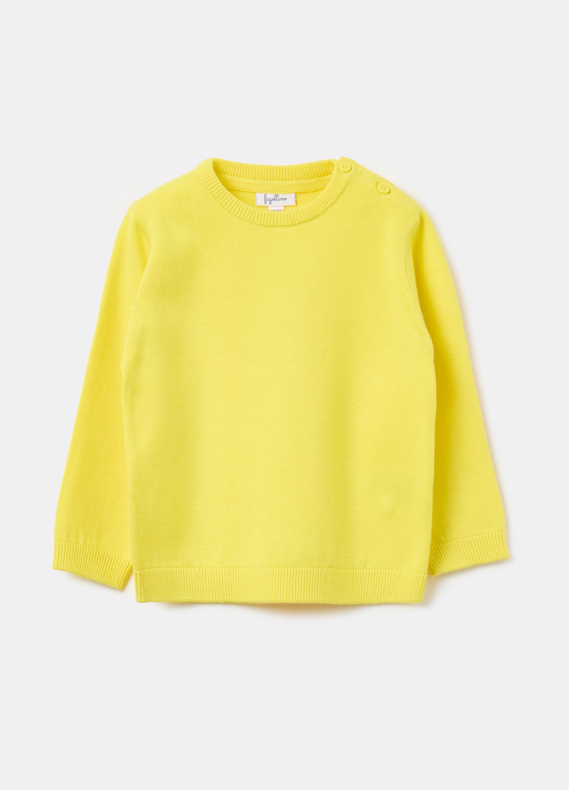 Solid colour cotton pullover