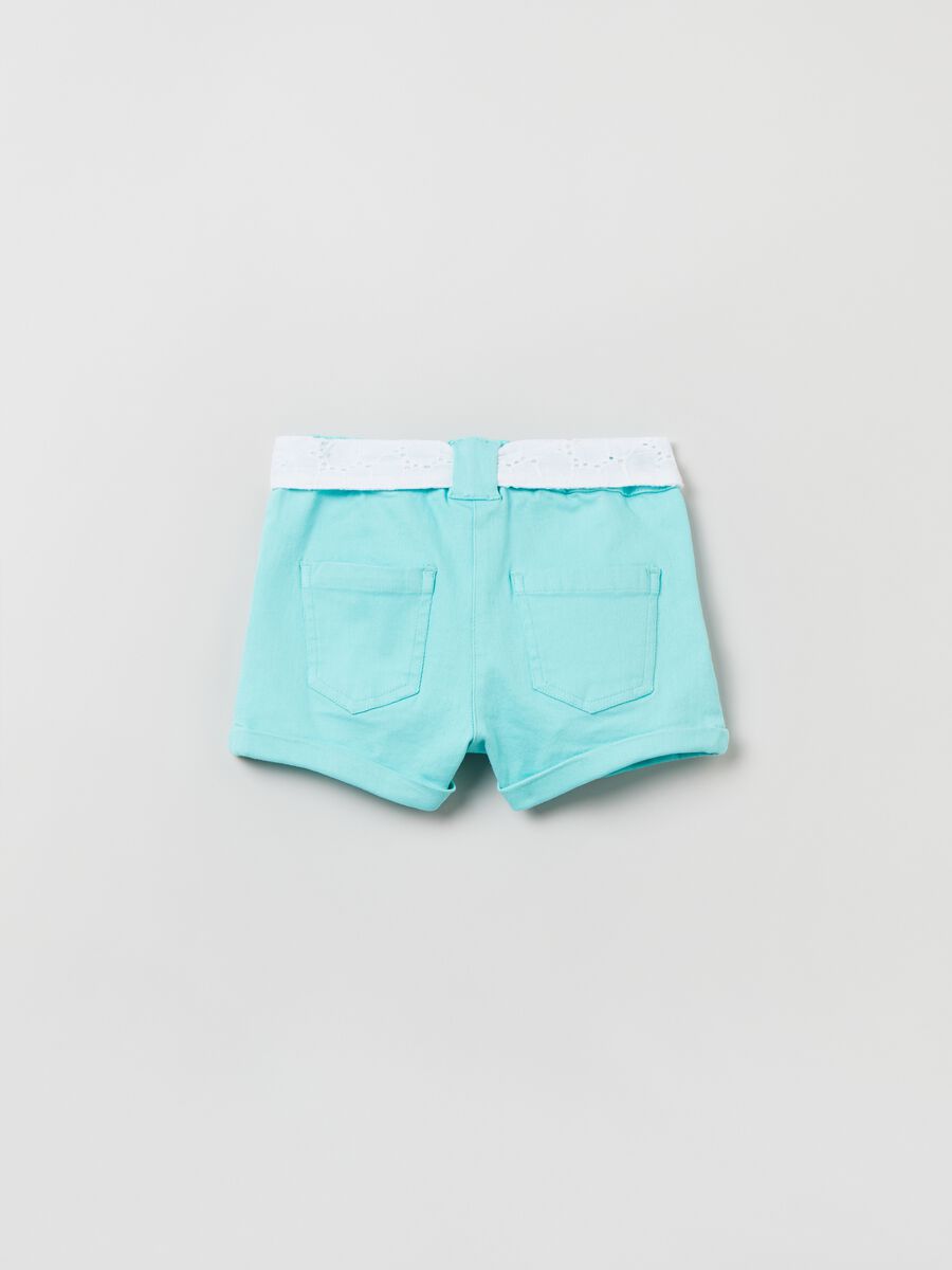 Shorts with broderie anglaise belt_1