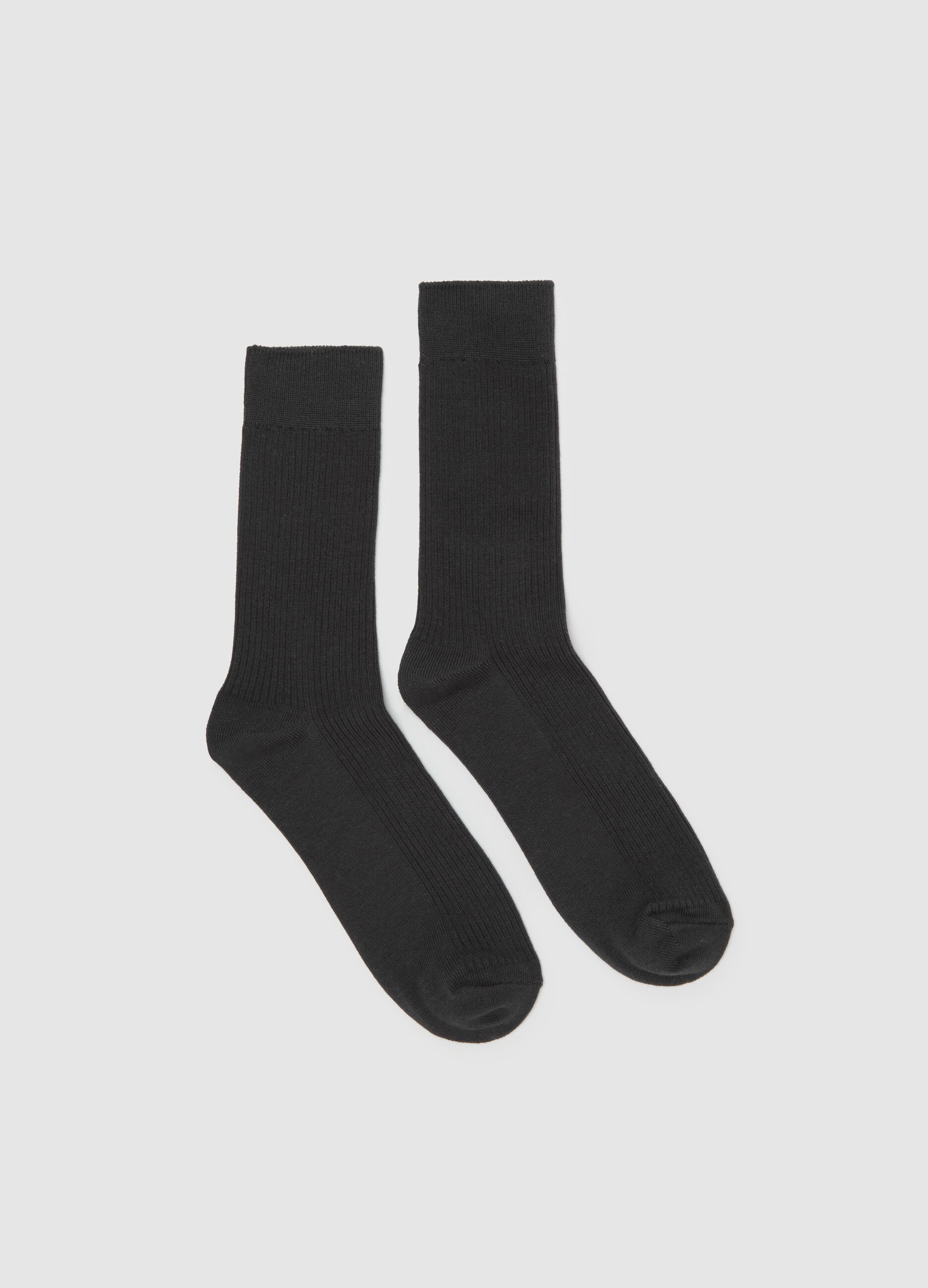 Stretch midi socks with ribbing