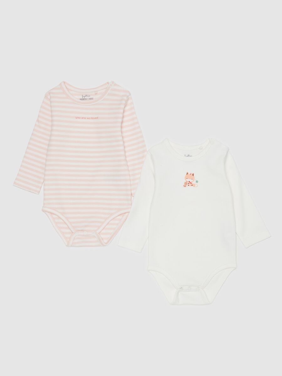 Two-pack "You are so loved" bodysuits in organic cotton_0