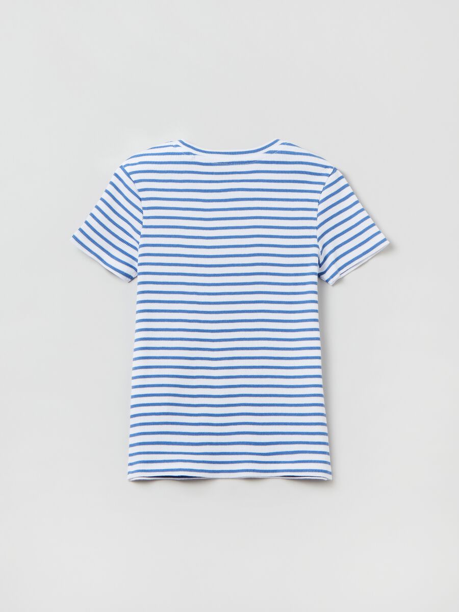 Ribbed T-shirt with striped pattern_1