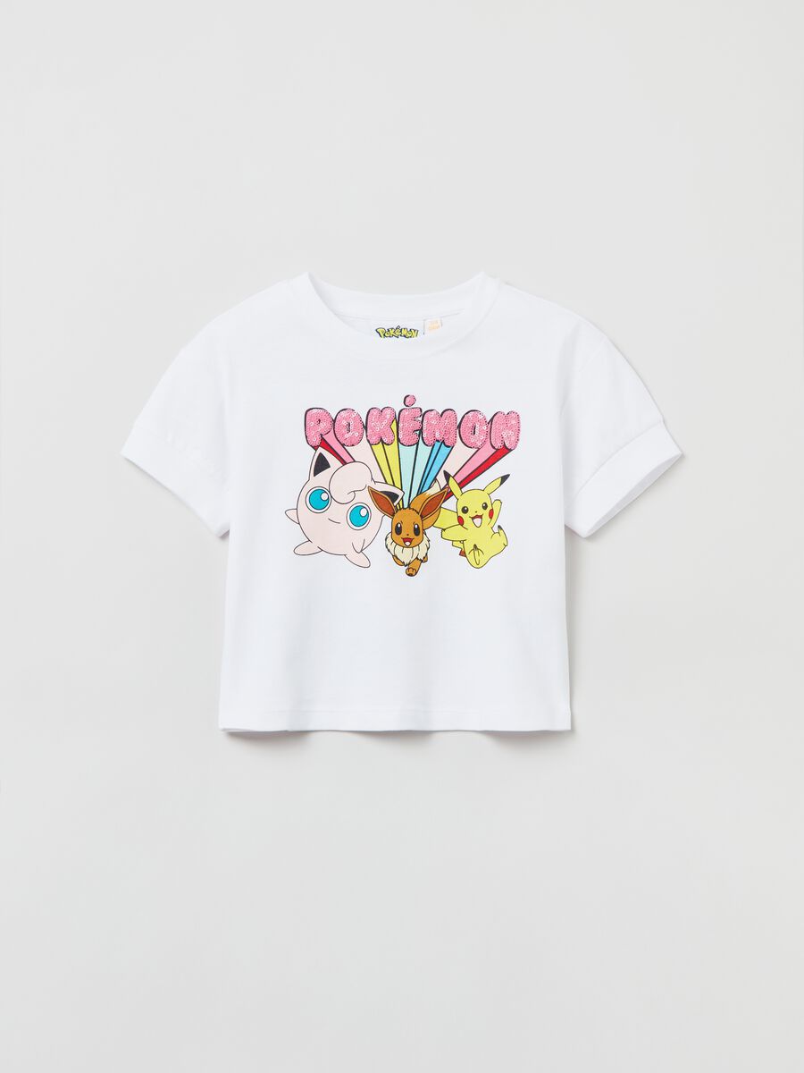 Cotton T-shirt with Pokémon print_0