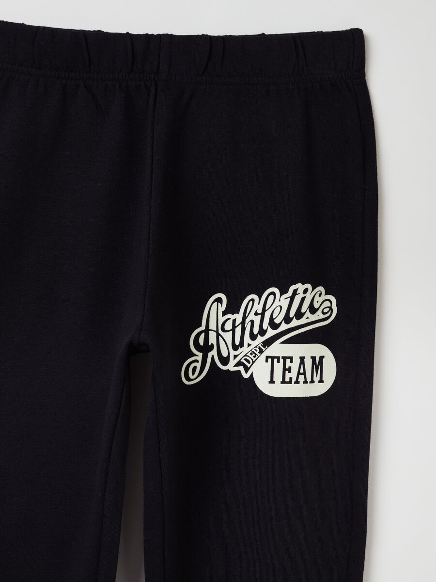 Fleece joggers with lettering print_2