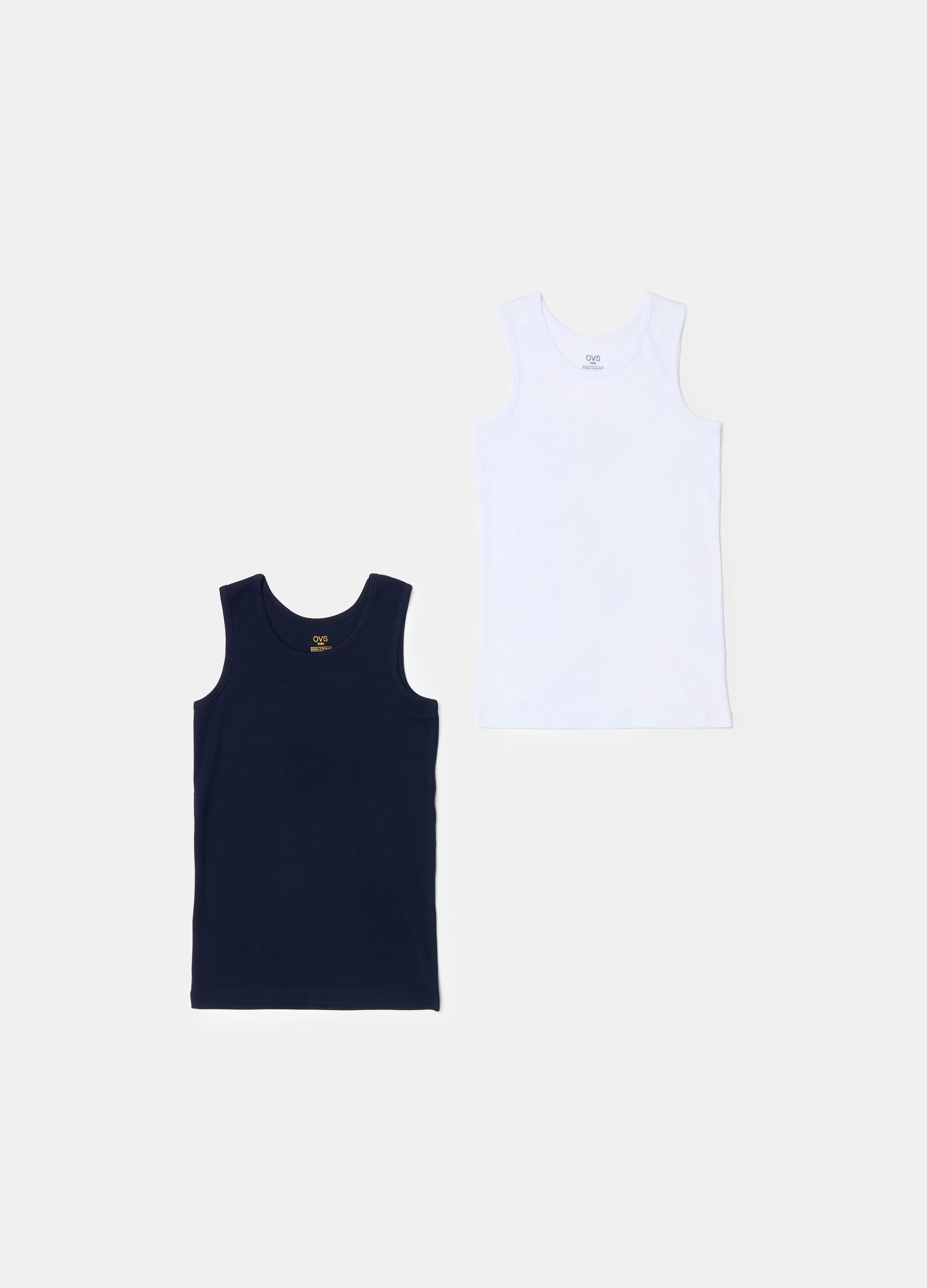 Two-pack racerback vests in organic cotton