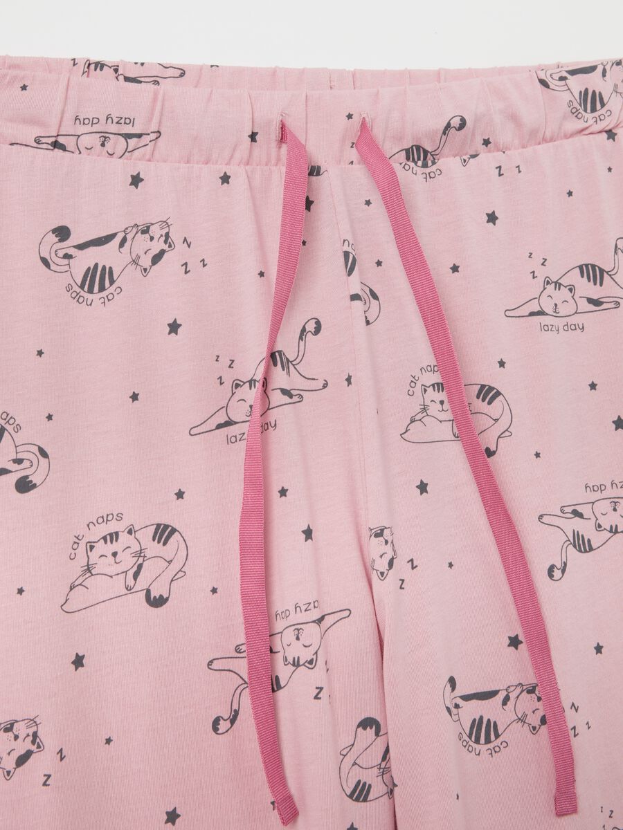 Long pyjamas with kitten print_5