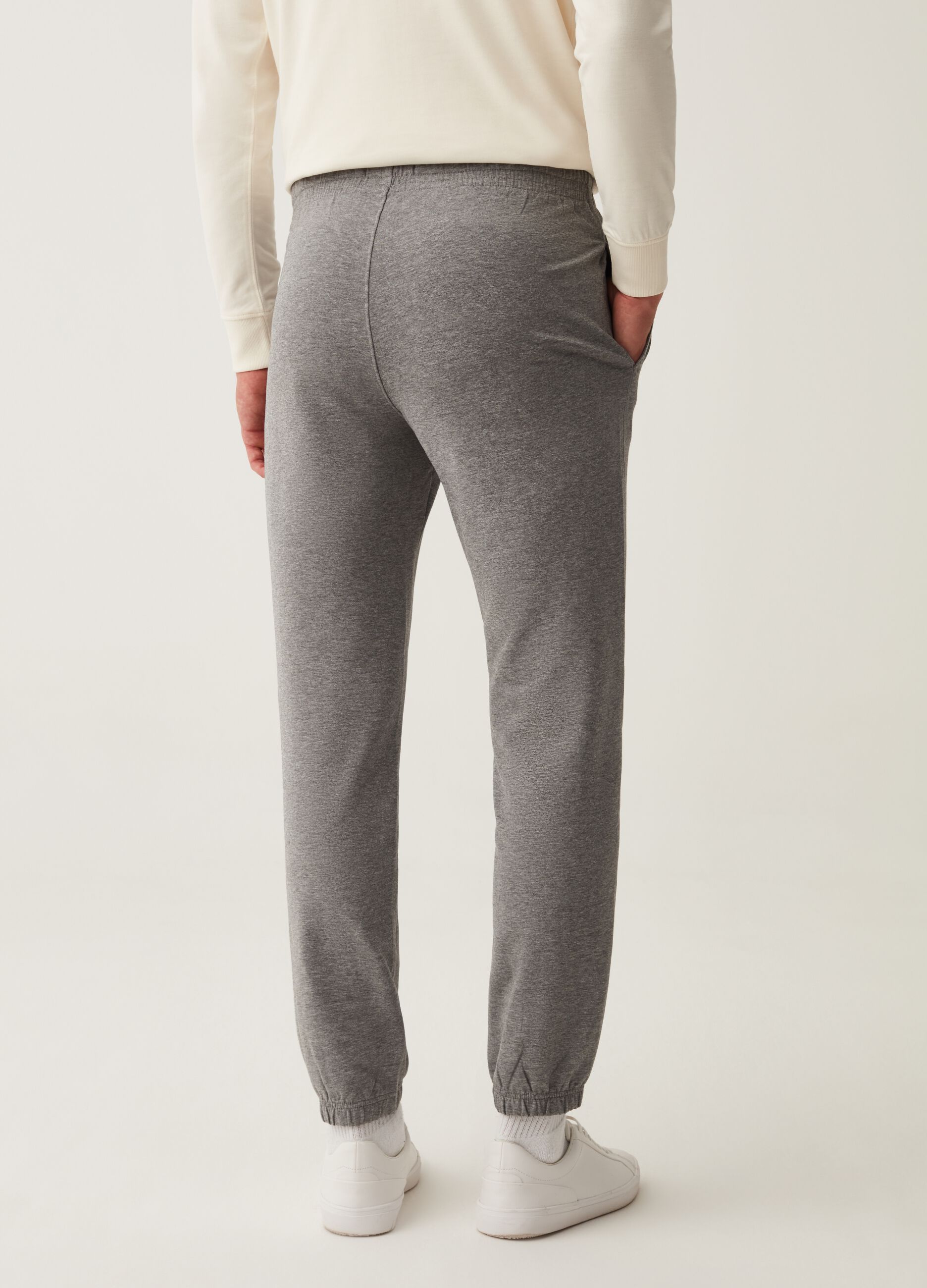 Straight-fit joggers in French terry