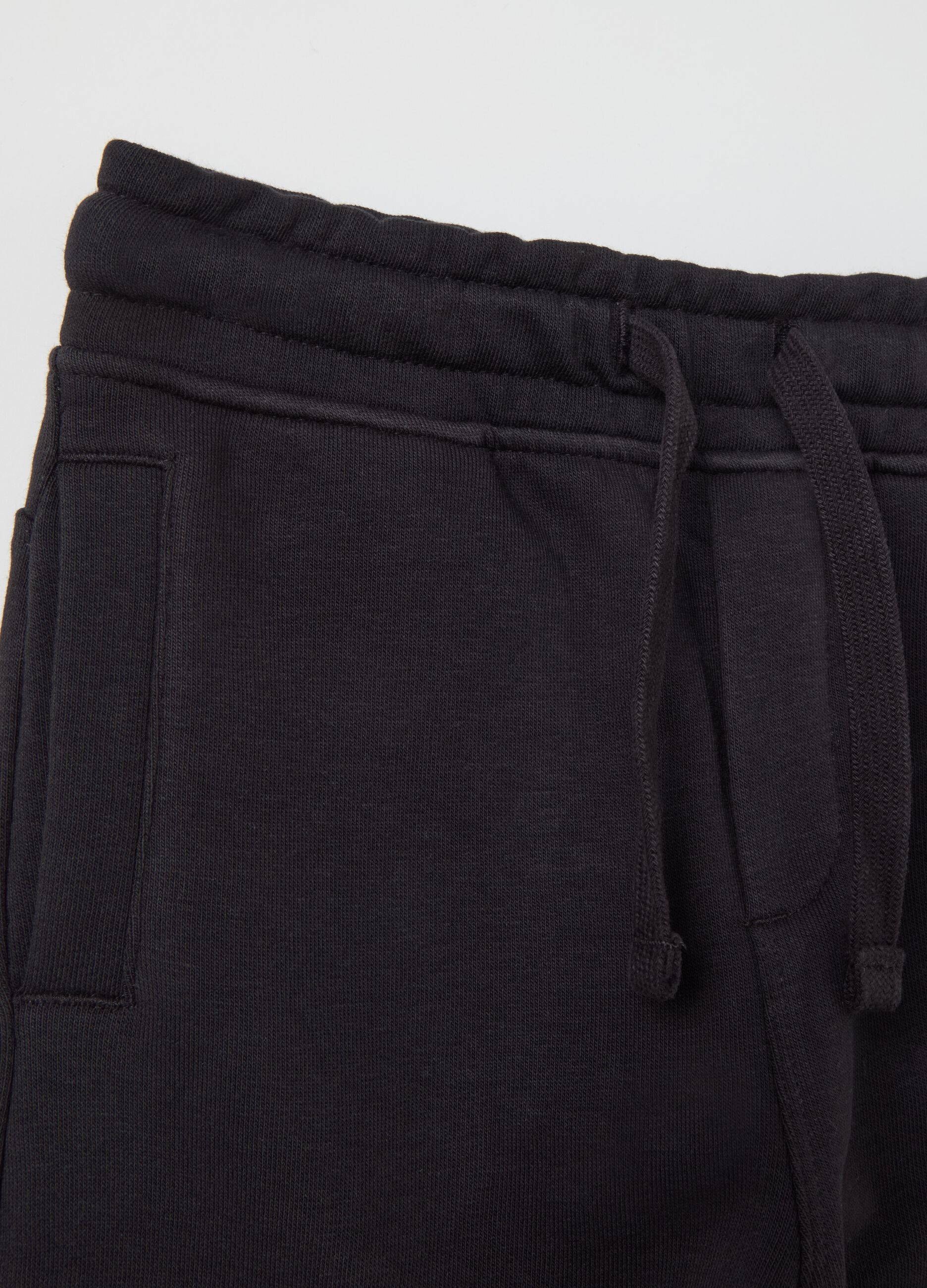 Cargo joggers in fleece with drawstring