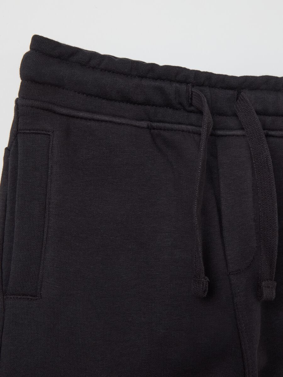 Cargo joggers in fleece with drawstring_3