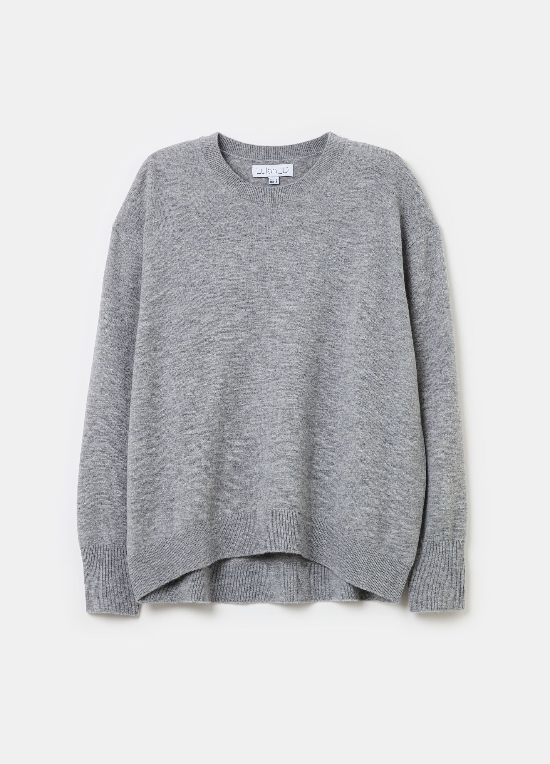 Wool pullover with round neck