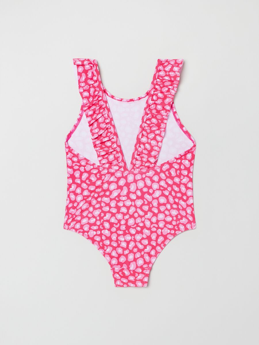 One-piece swimsuit with animal print pattern_1