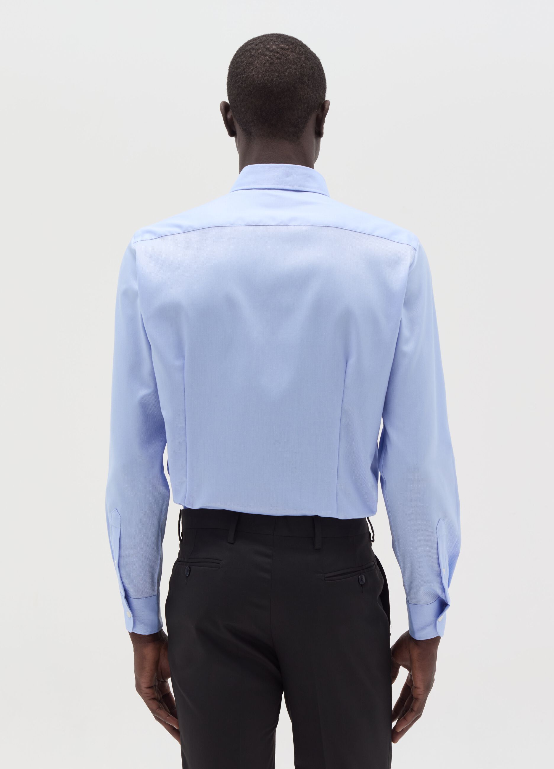 Slim-fit shirt in double-twist Oxford cotton