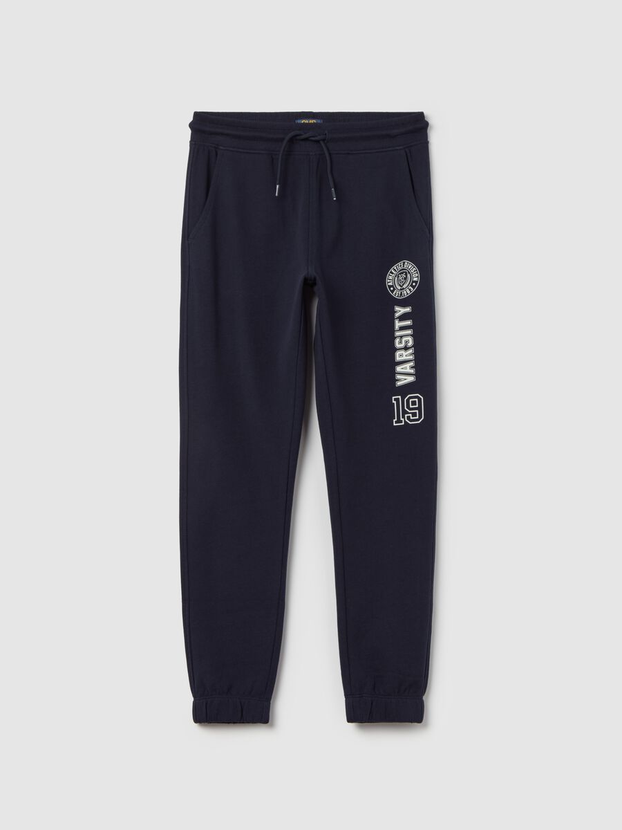 Joggers in felpa con stampa stemma college_0