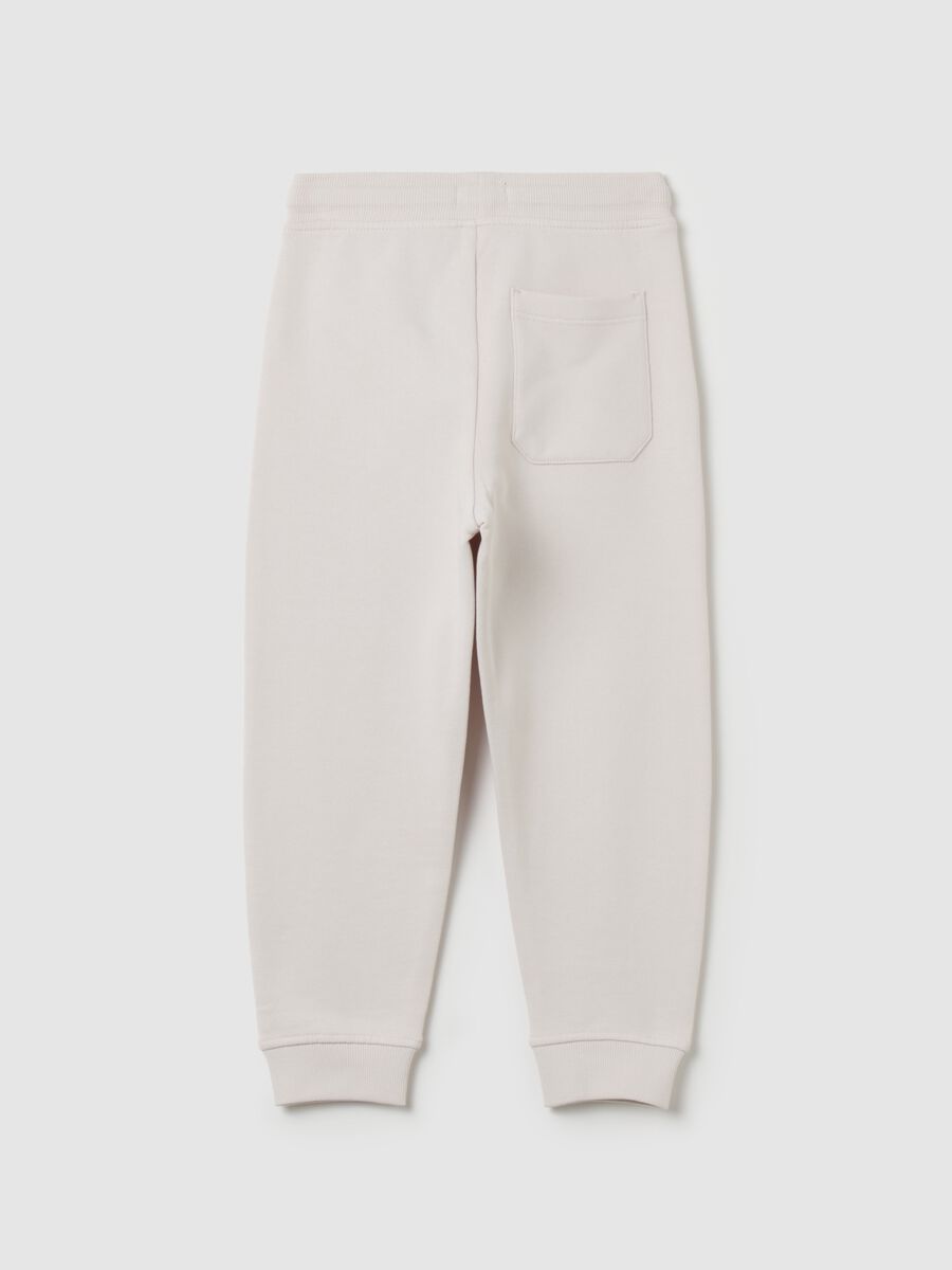 Fleece joggers with drawstring and print_1