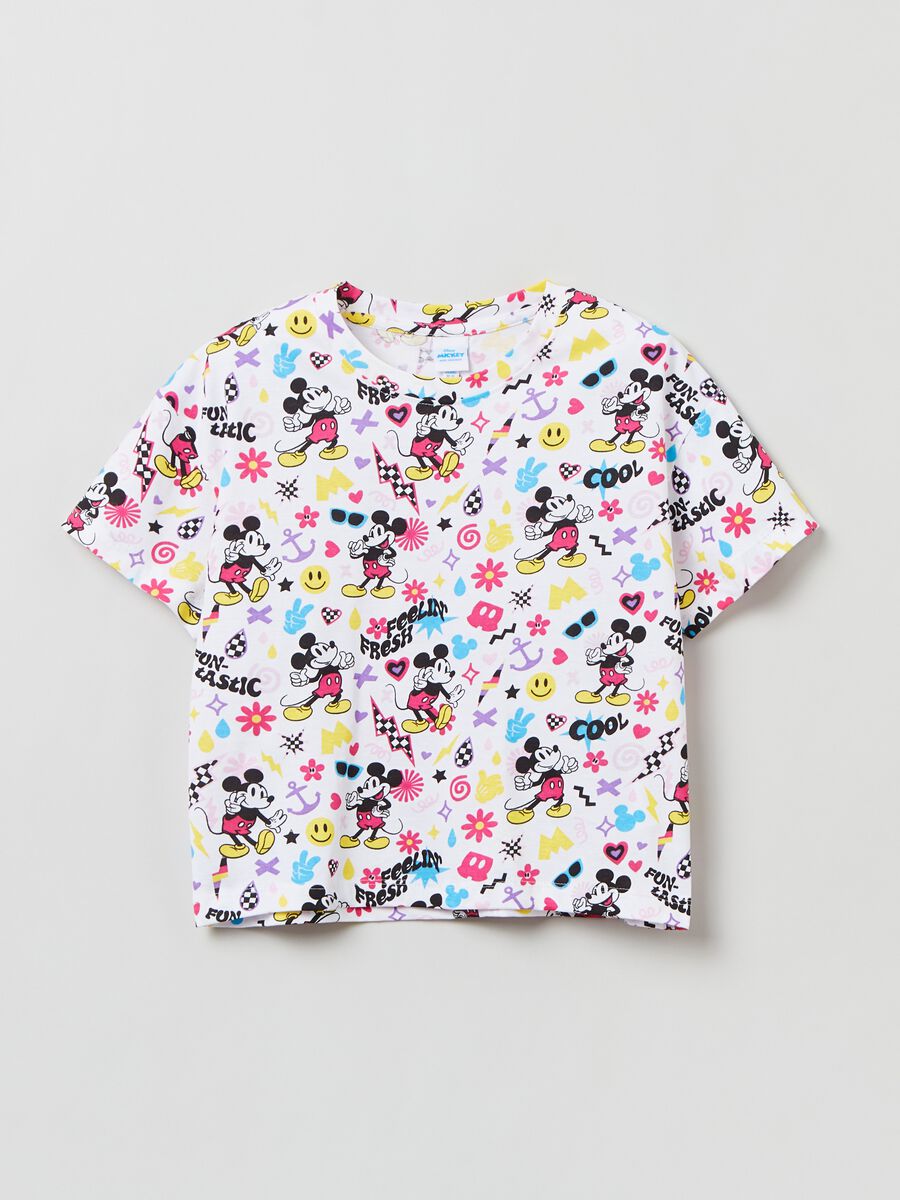 T-shirt crop stampa Disney all-over_0