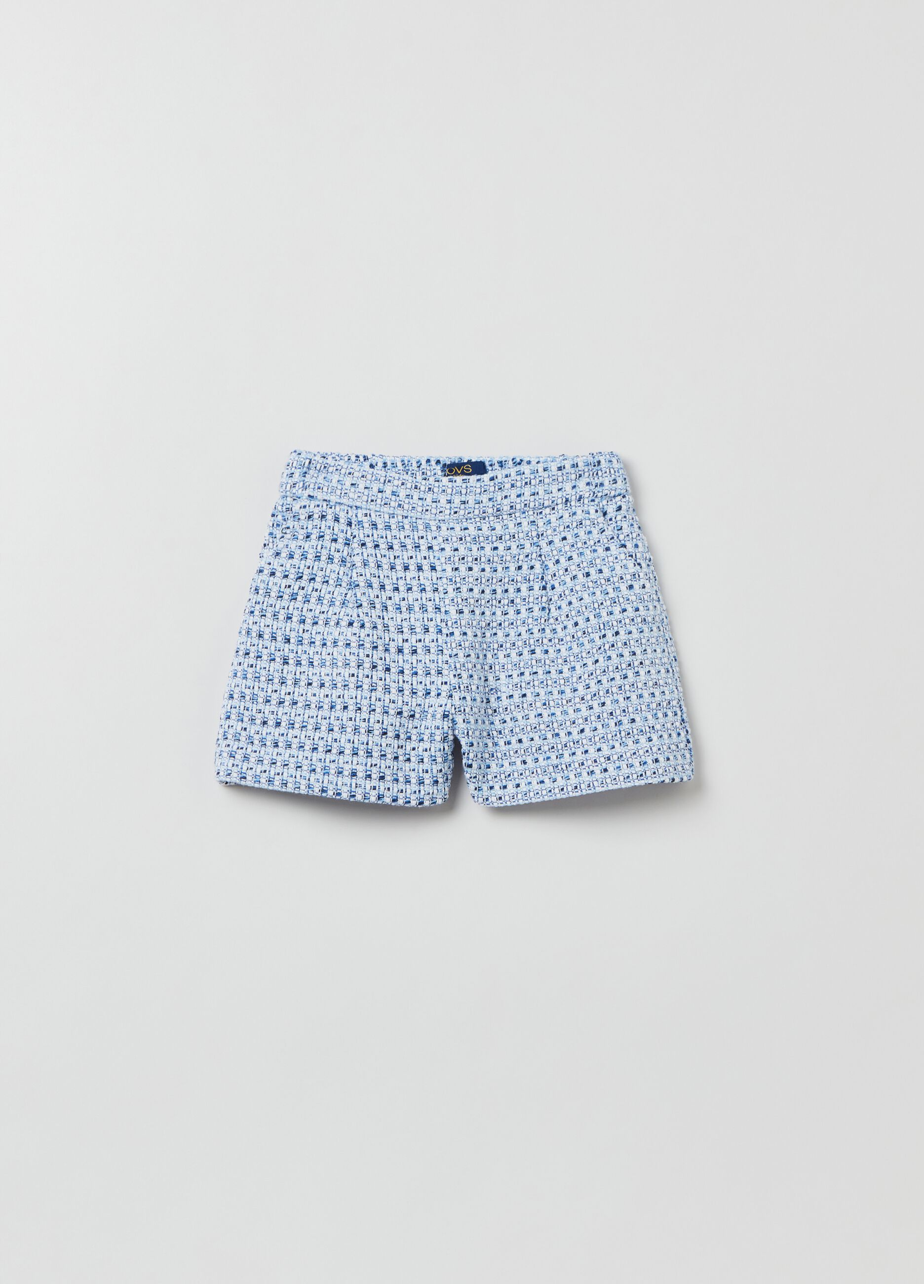 Tweed shorts with geometric design