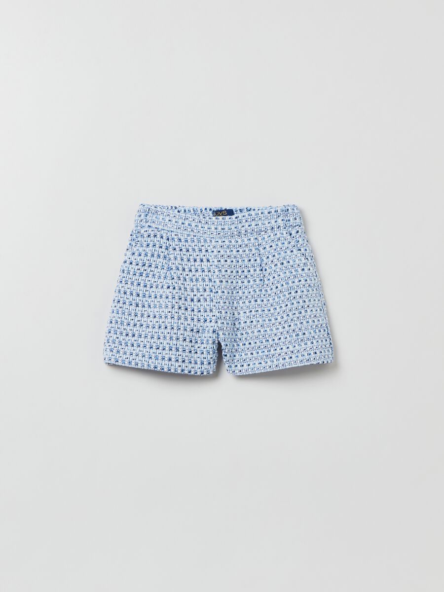 Tweed shorts with geometric design_0