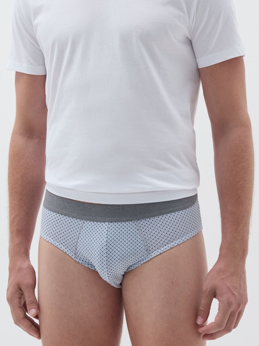 Three-pack briefs with external elastic and pattern_2