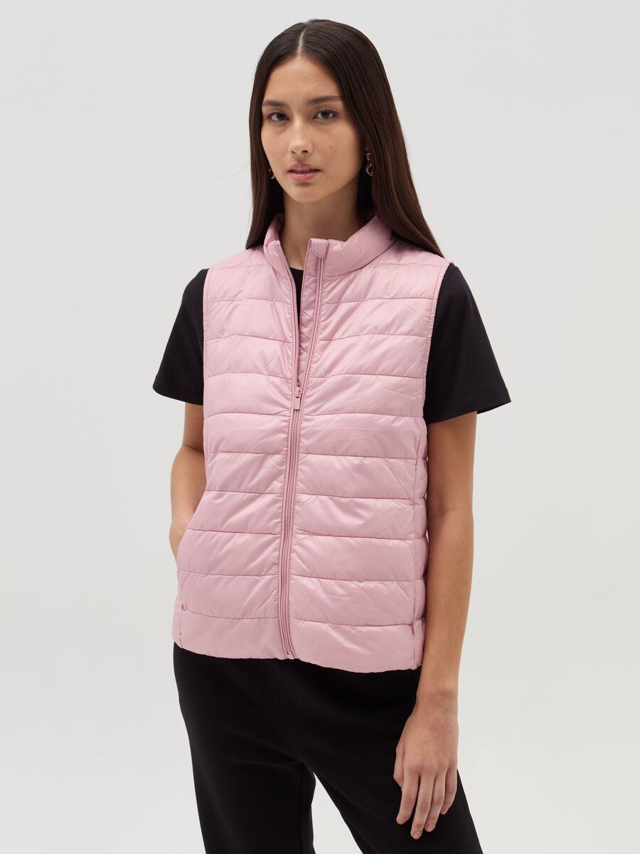 Ultralight gilet with high neck_1