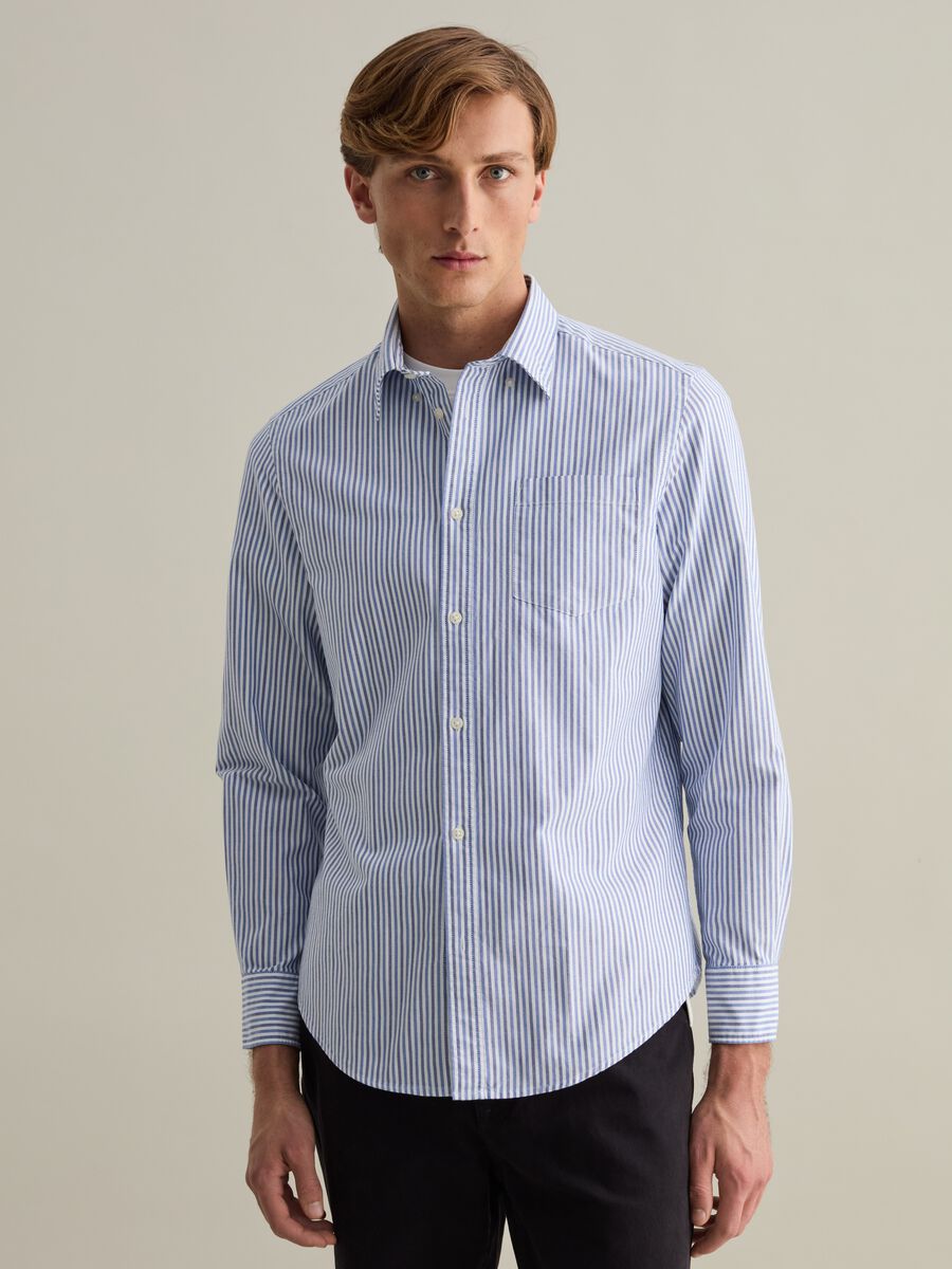 Regular-fit shirt in striped Oxford cotton_3