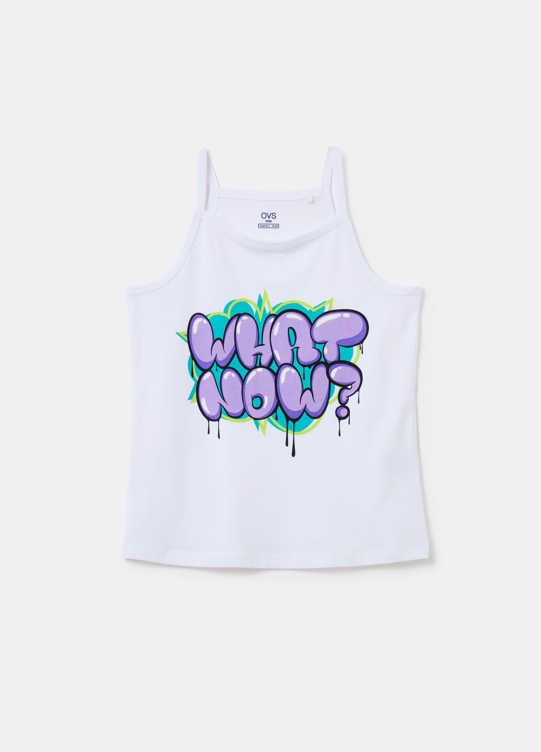 Tank top in cotton with print