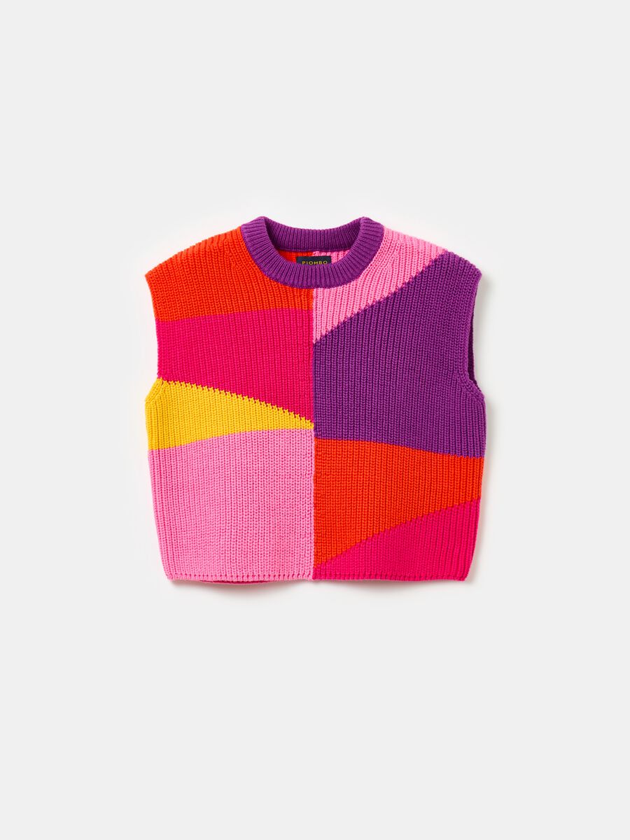 Colourblock cotton gilet_0