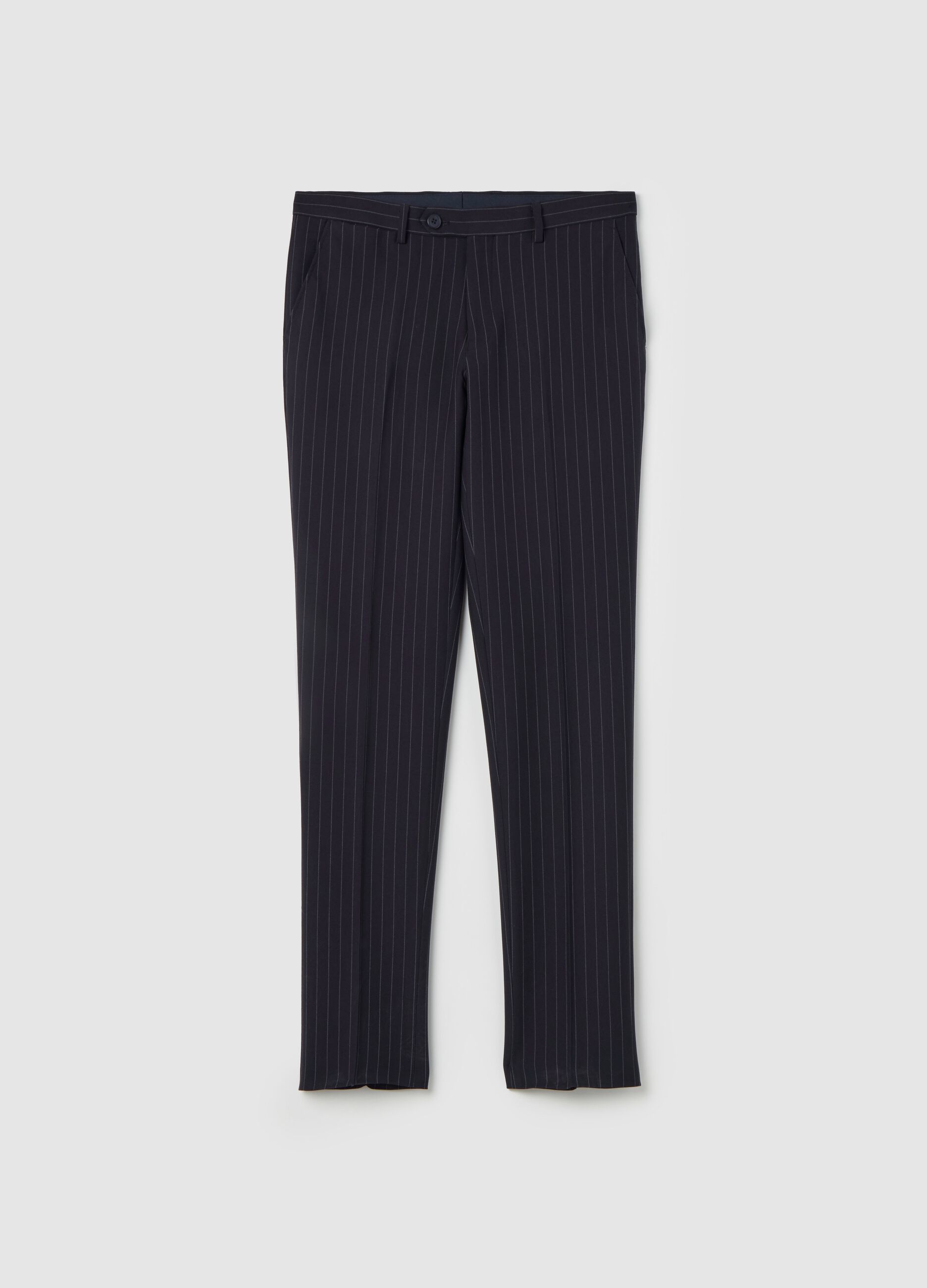 Easy-fit pinstriped trousers