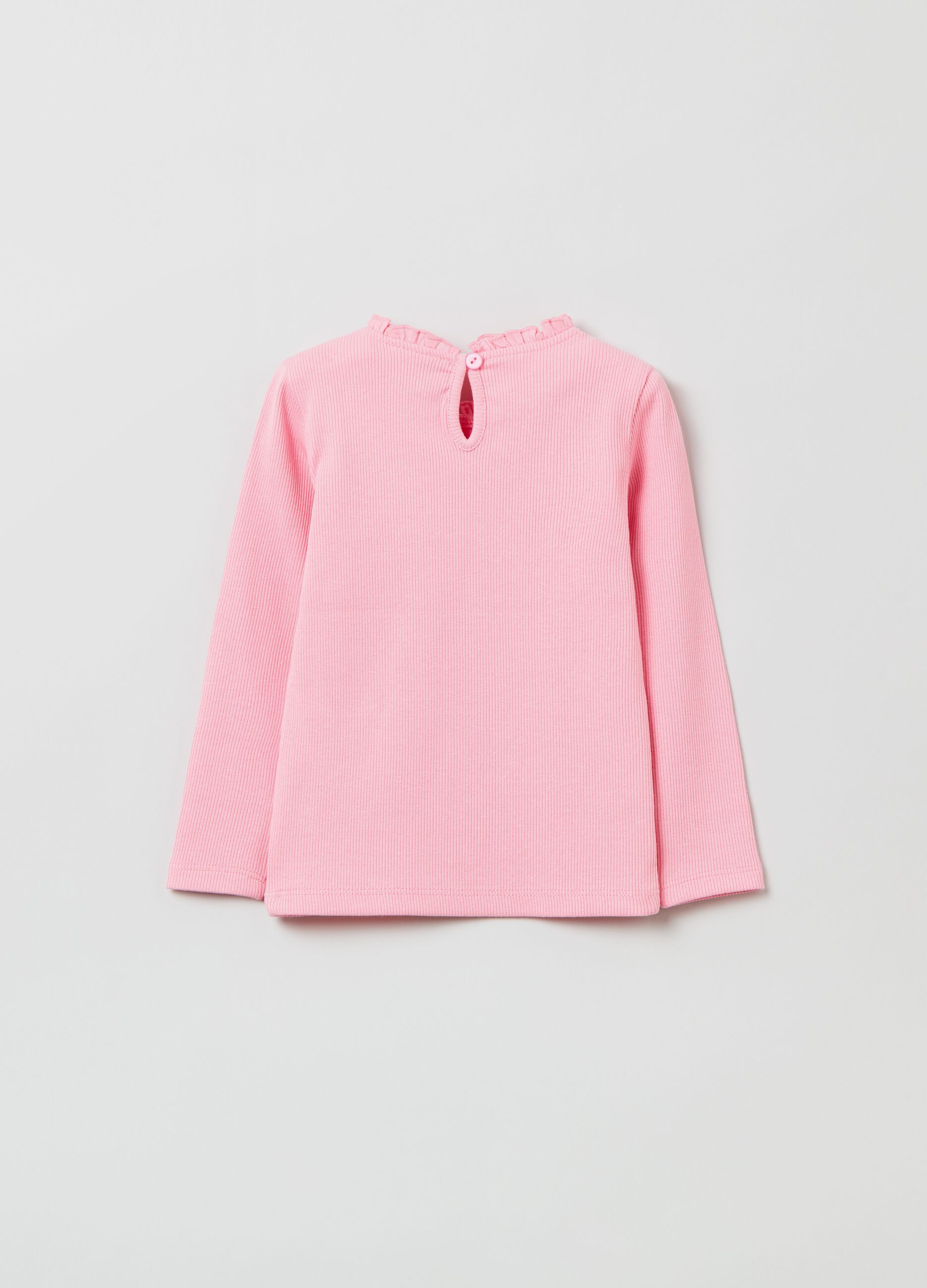 Long-sleeved T-shirt with ruffles