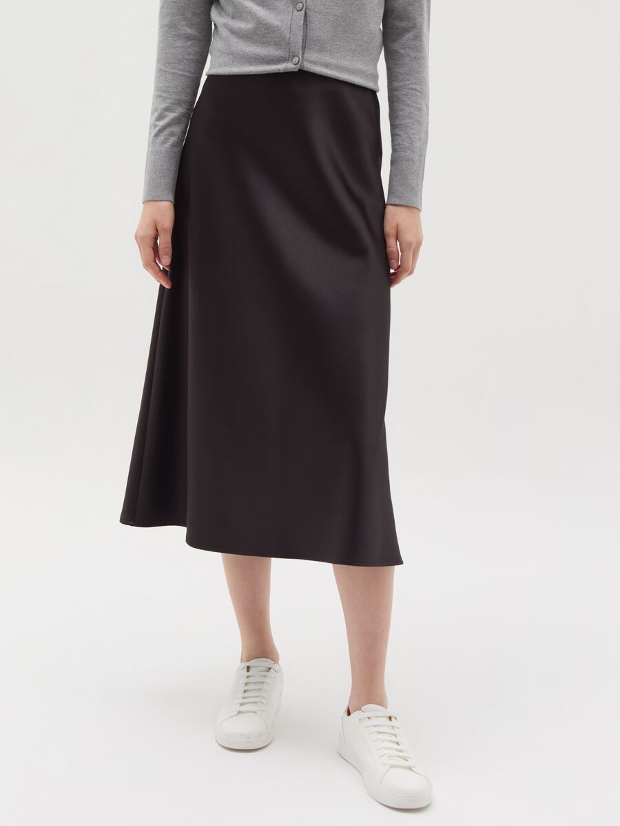 Midi skirt in satin_1