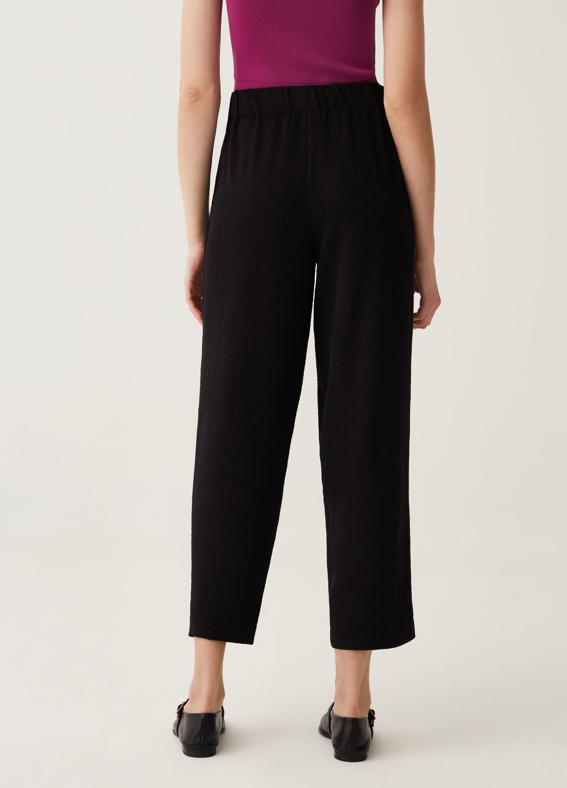 Cigarette trousers in fluid fabric