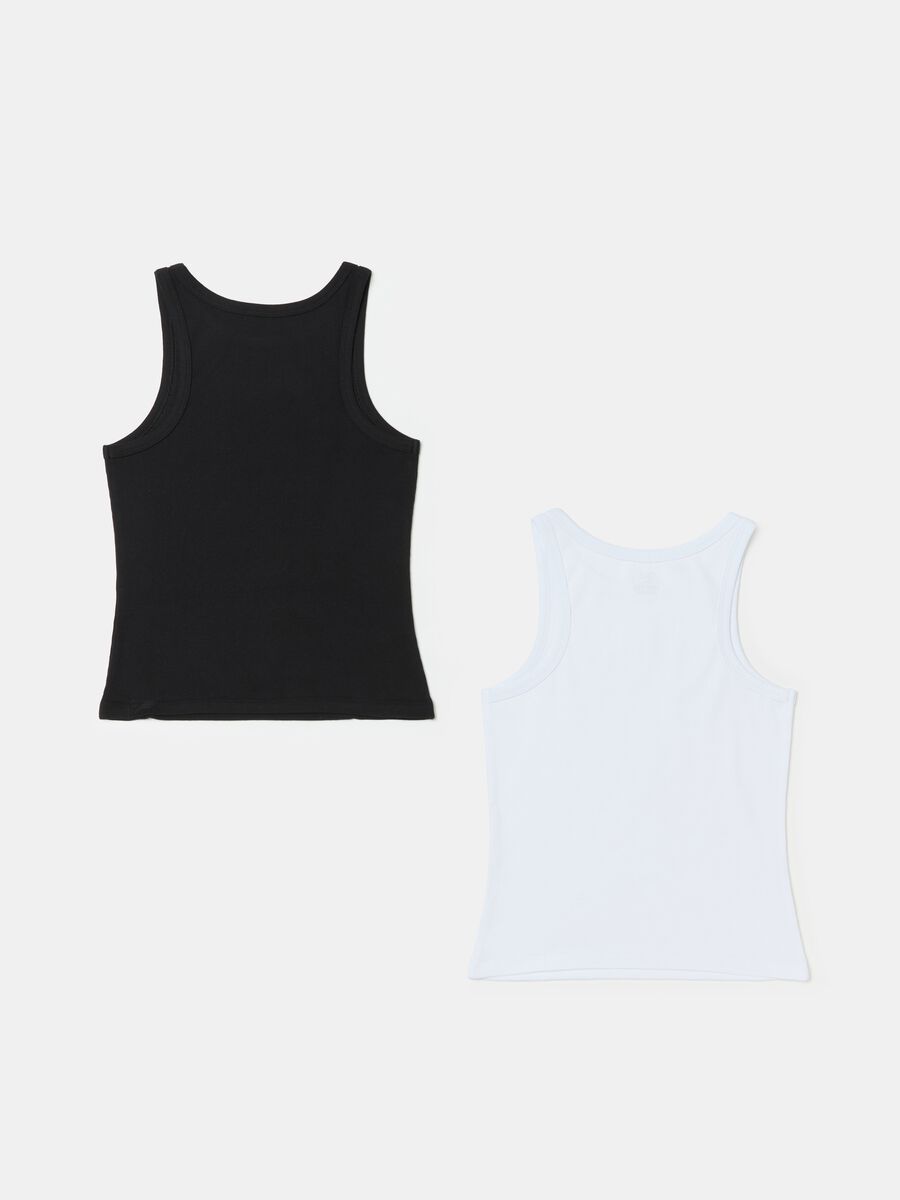 Two-pack ribbed vests with round neck_1