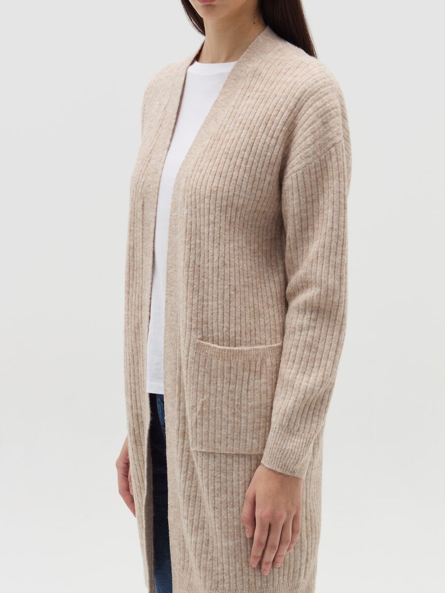 Long ribbed open cardigan_3