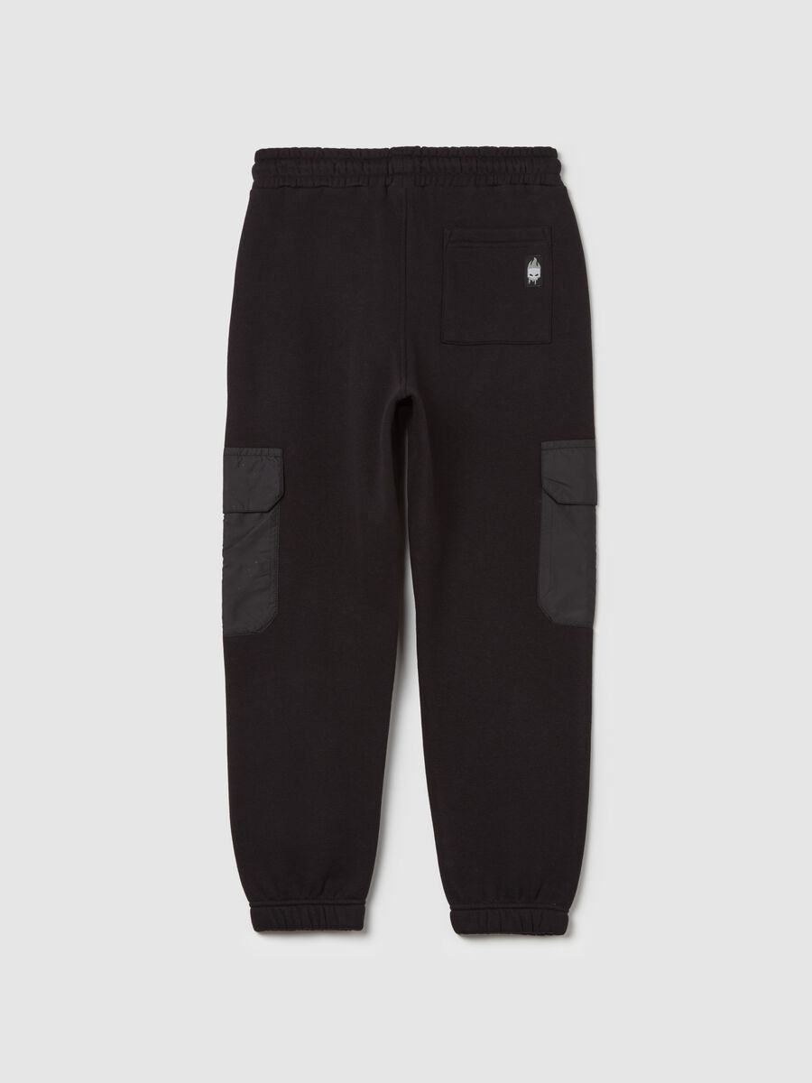 Cargo joggers in fleece with drawstring_1