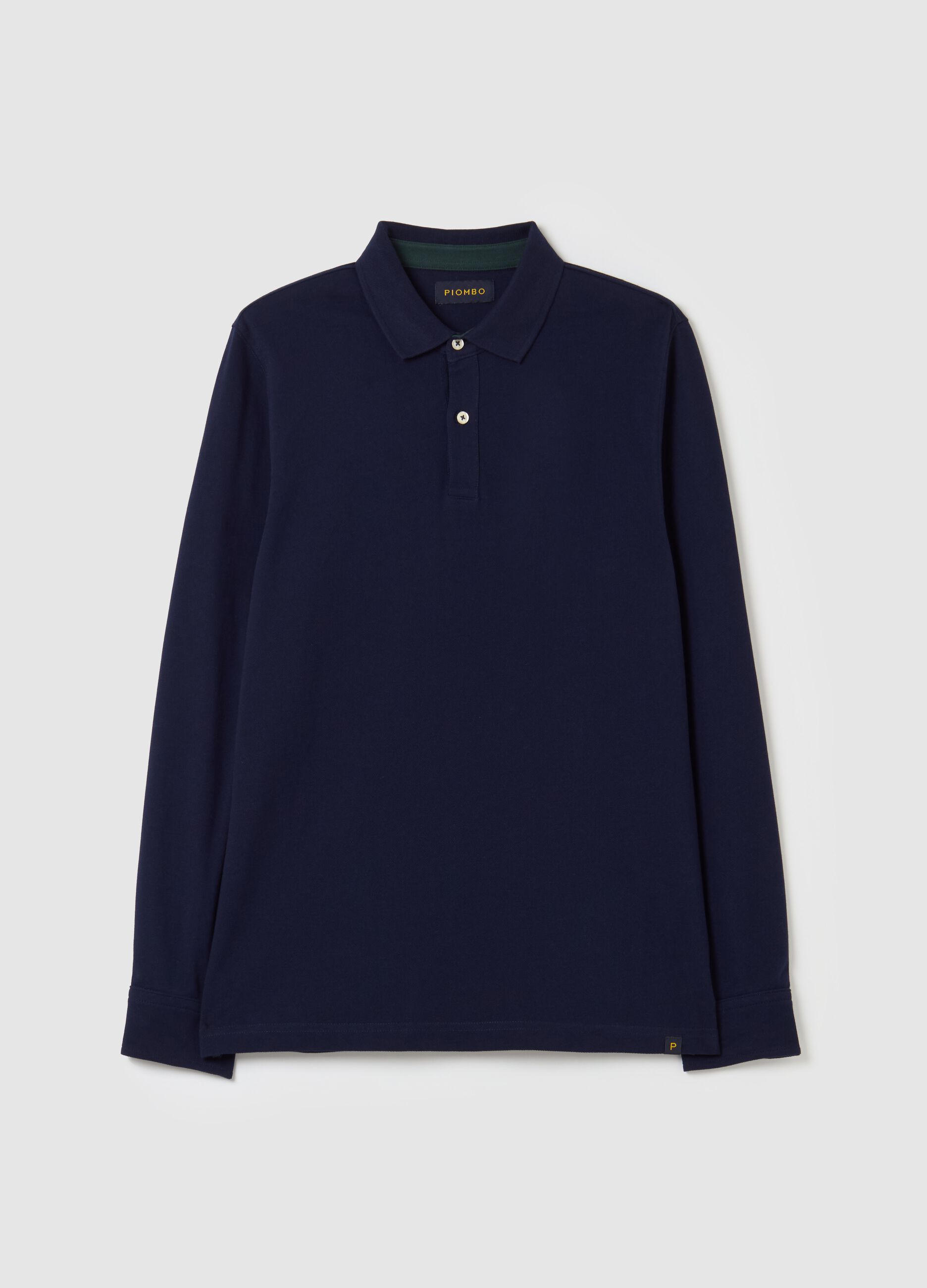 Long-sleeved polo shirt in piquet