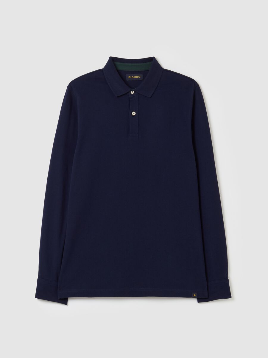 Long-sleeved polo shirt in piquet_4