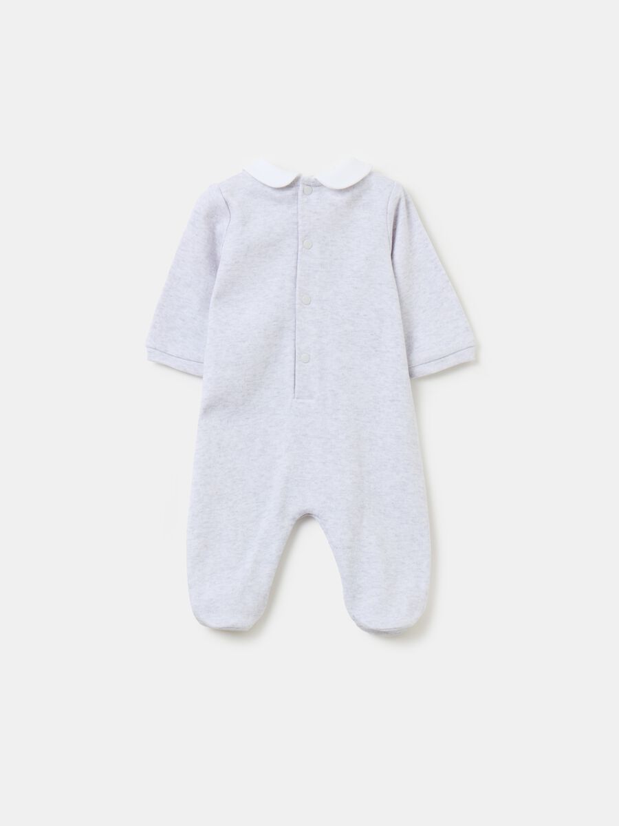 Organic cotton onesie with feet and application_1
