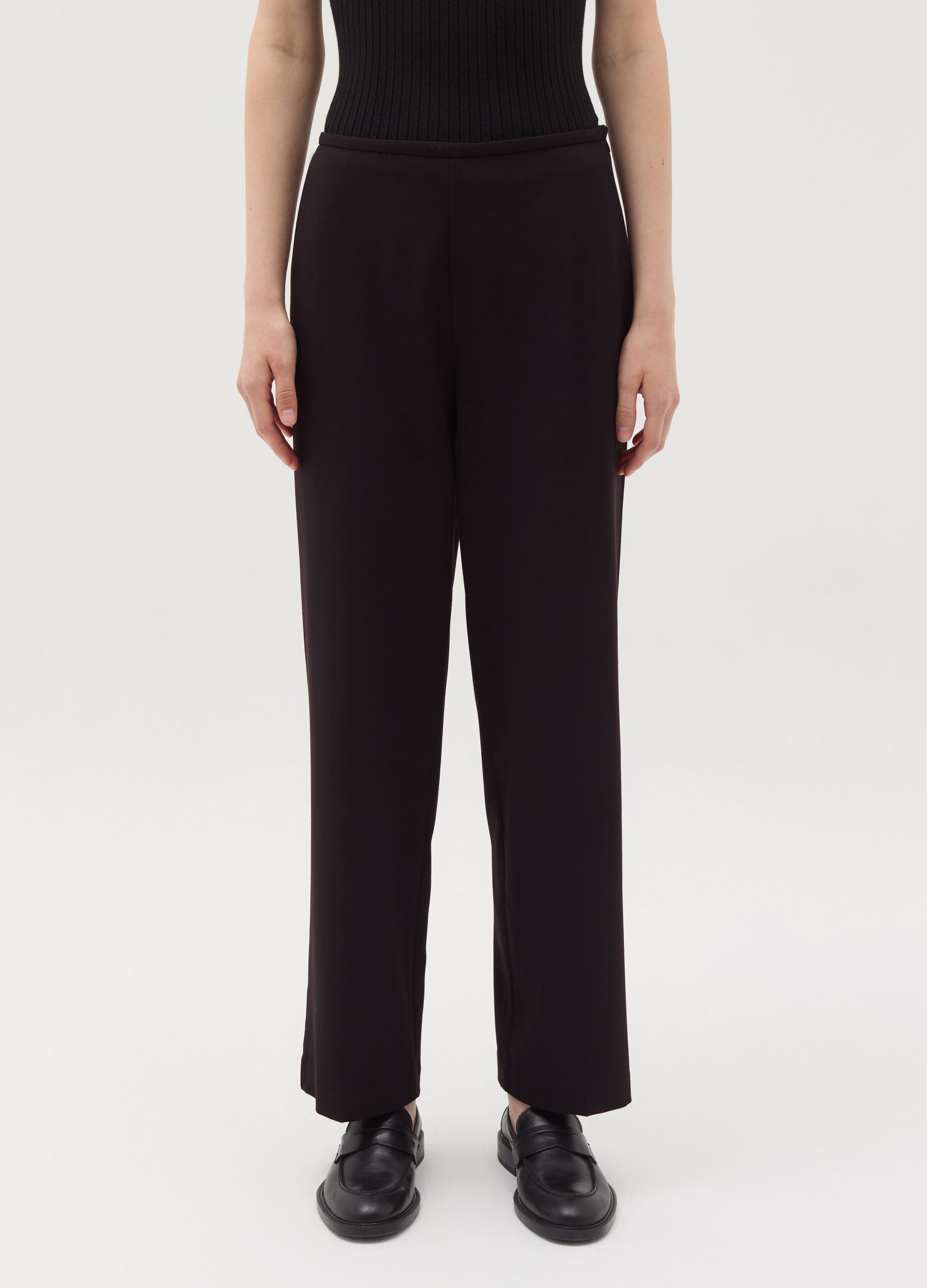 Straight-fit stretch trousers