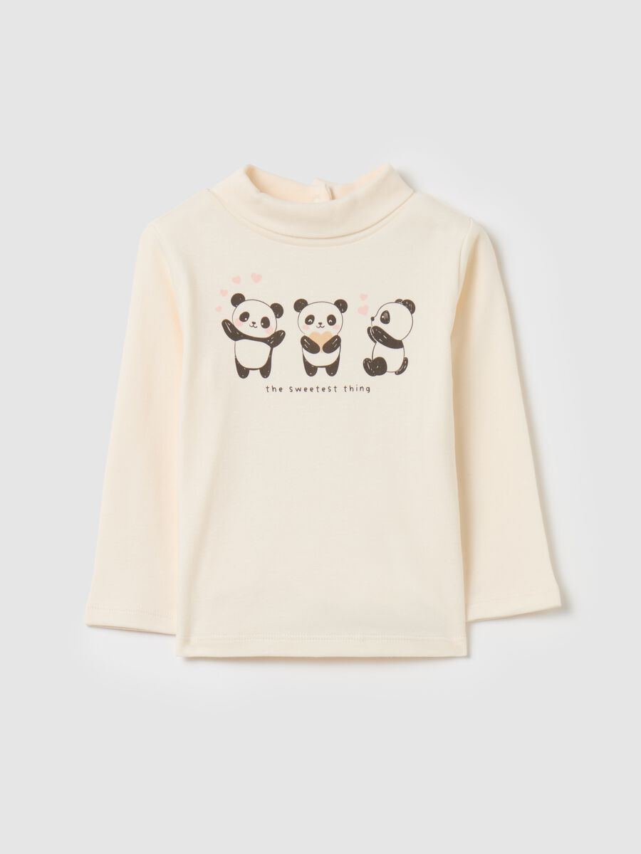 T-shirt with high neck with animals print_0