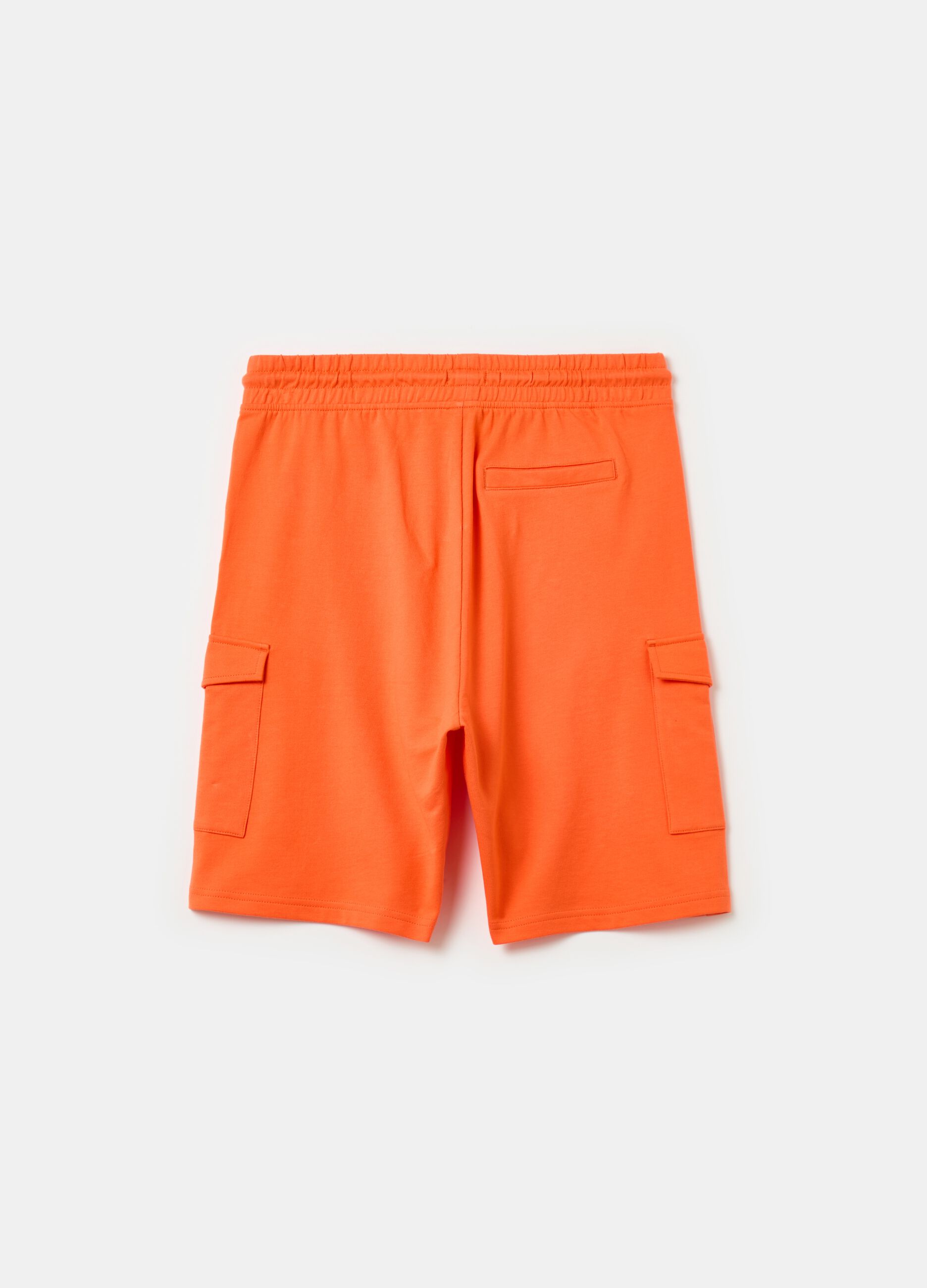 Cargo Bermuda shorts in French terry with drawstring