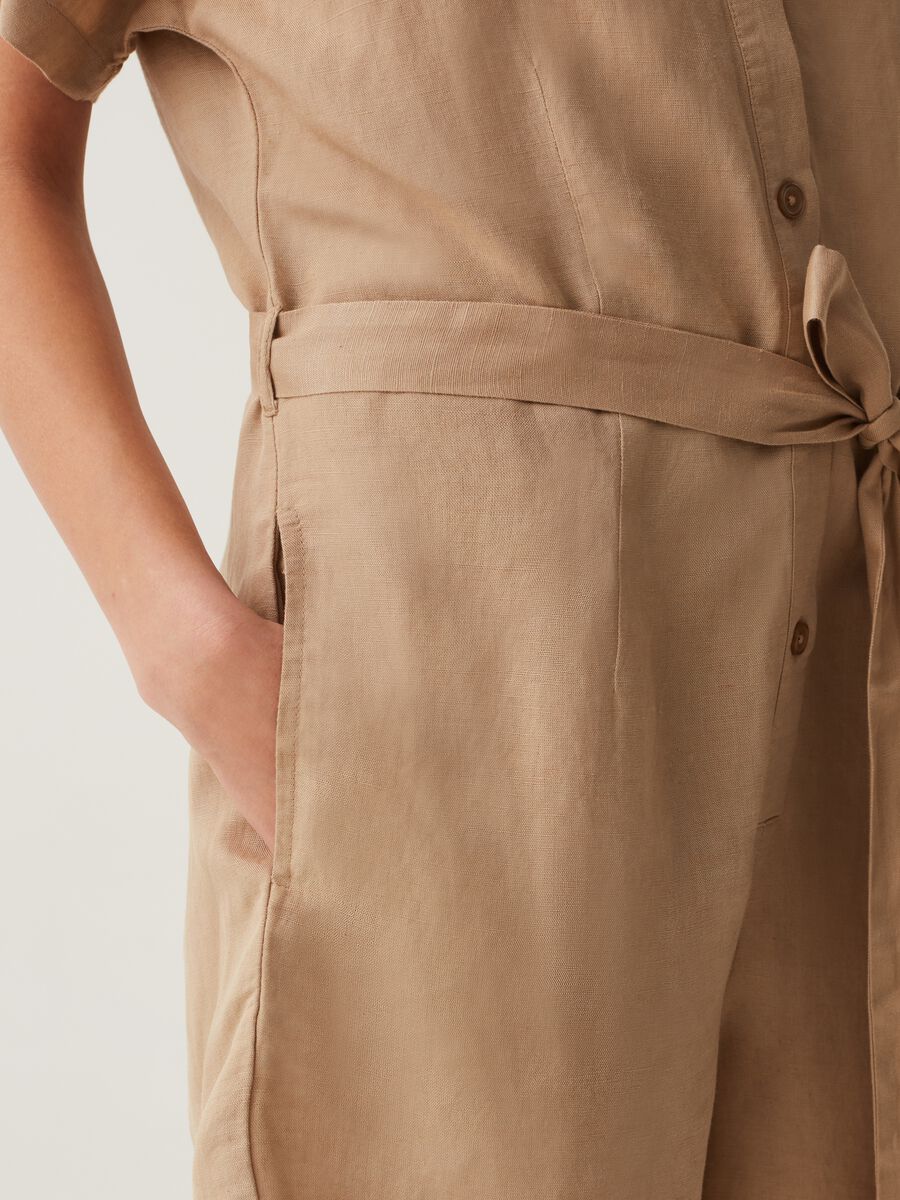 Short jumpsuit in linen and viscose_3