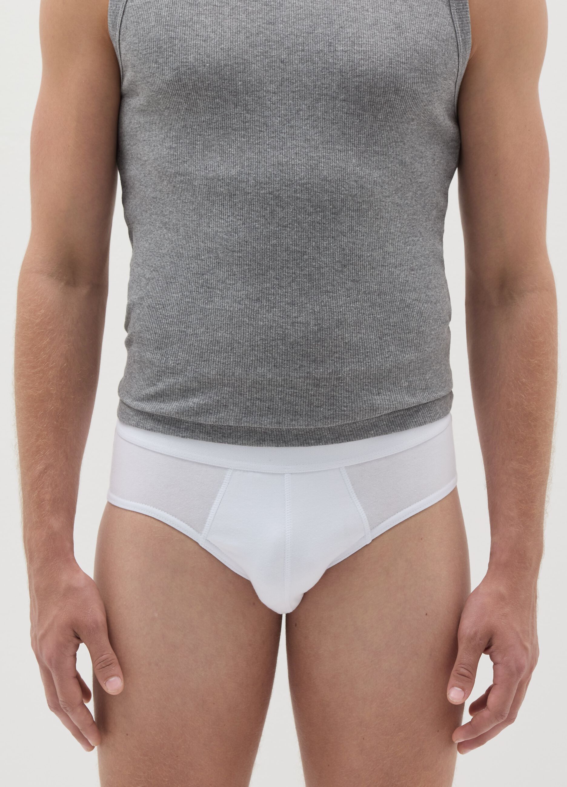 Three-pack briefs with external elastic