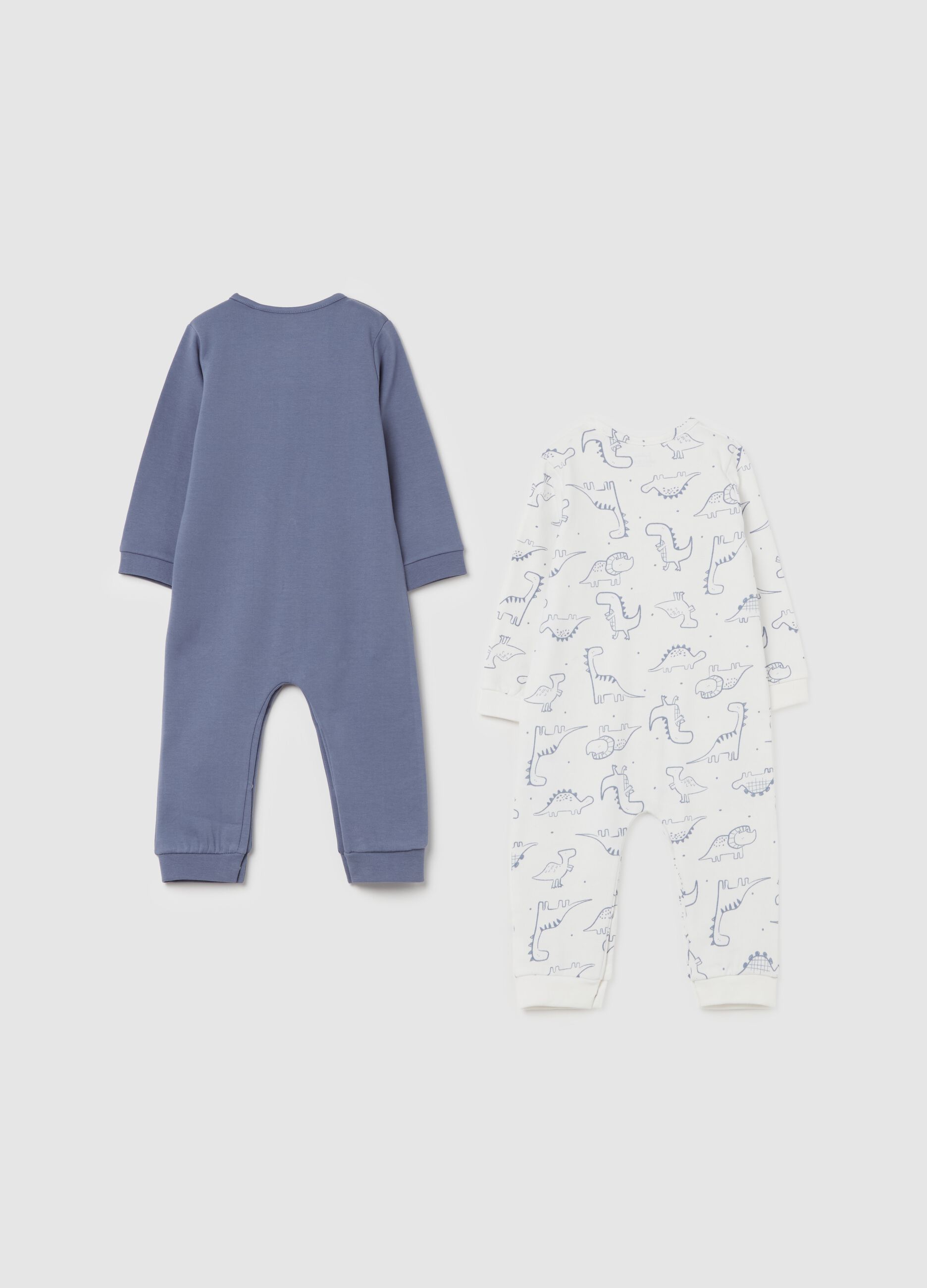 Two-pack organic cotton onesies with dinosaurs print