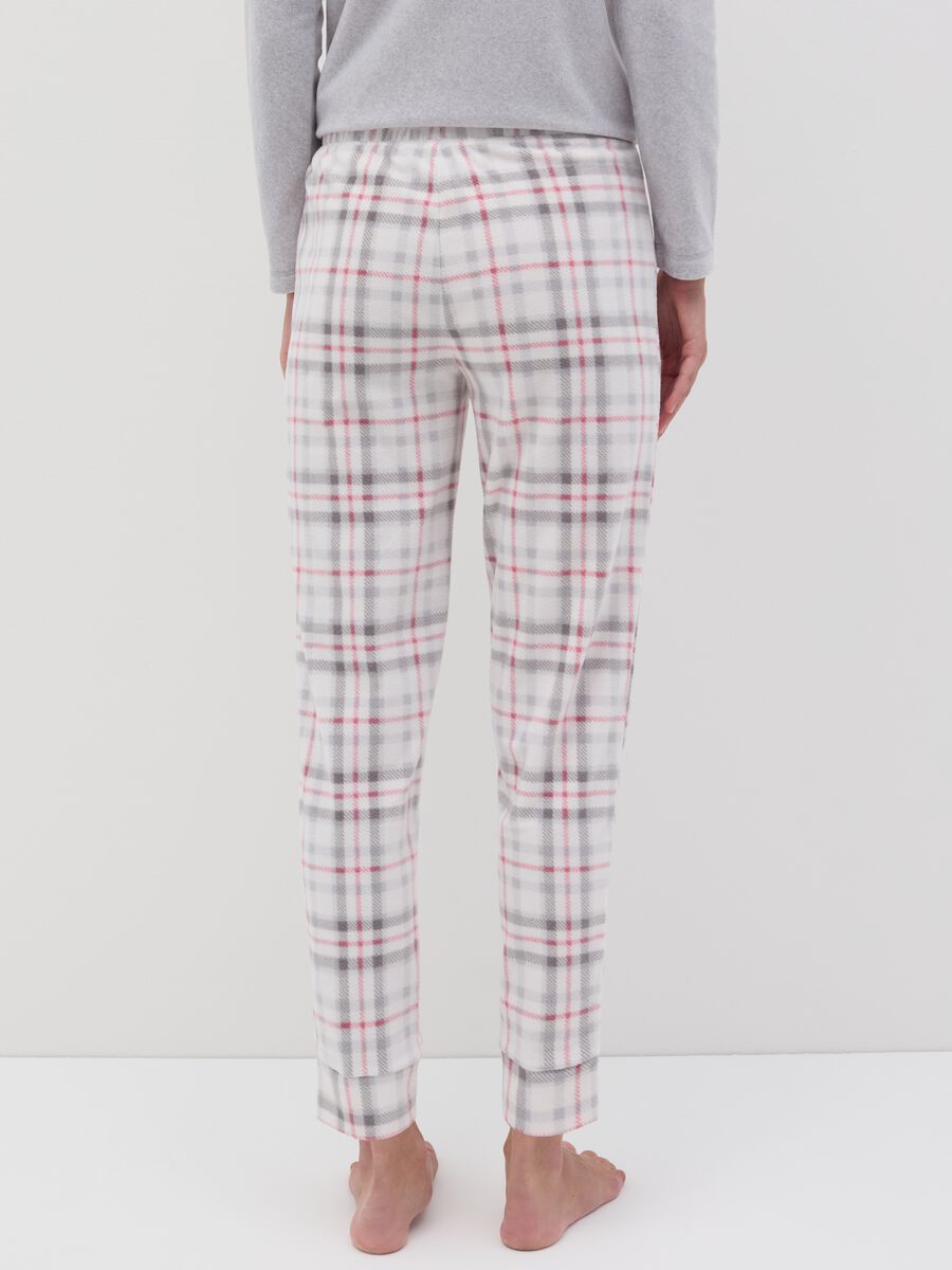 Fleece pyjama trousers with check pattern_3