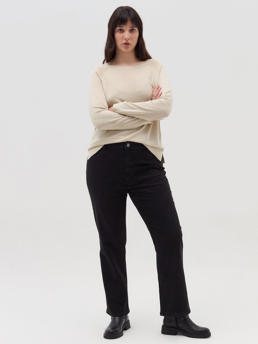 Curvy lurex pullover with raglan sleeves_0