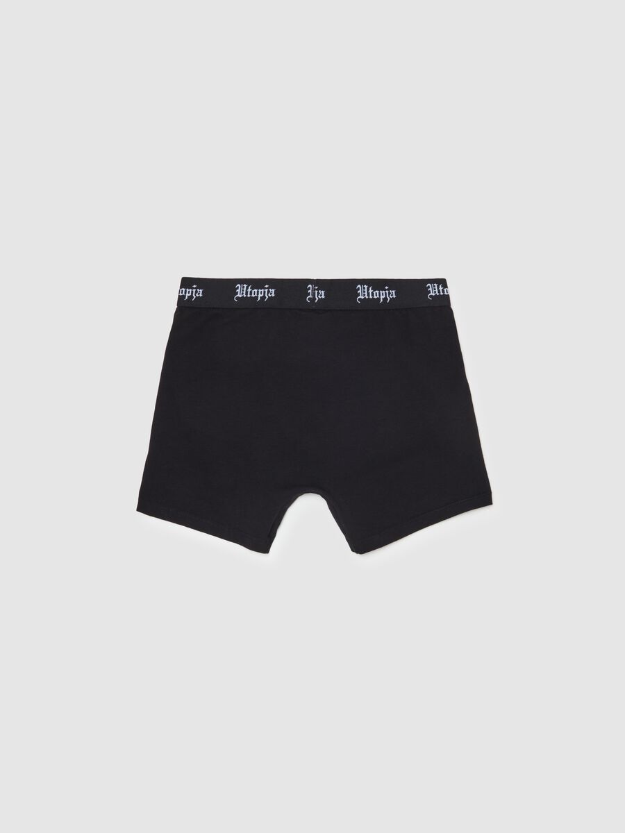 Two-pack Boxers With External Elastic Band Black_2