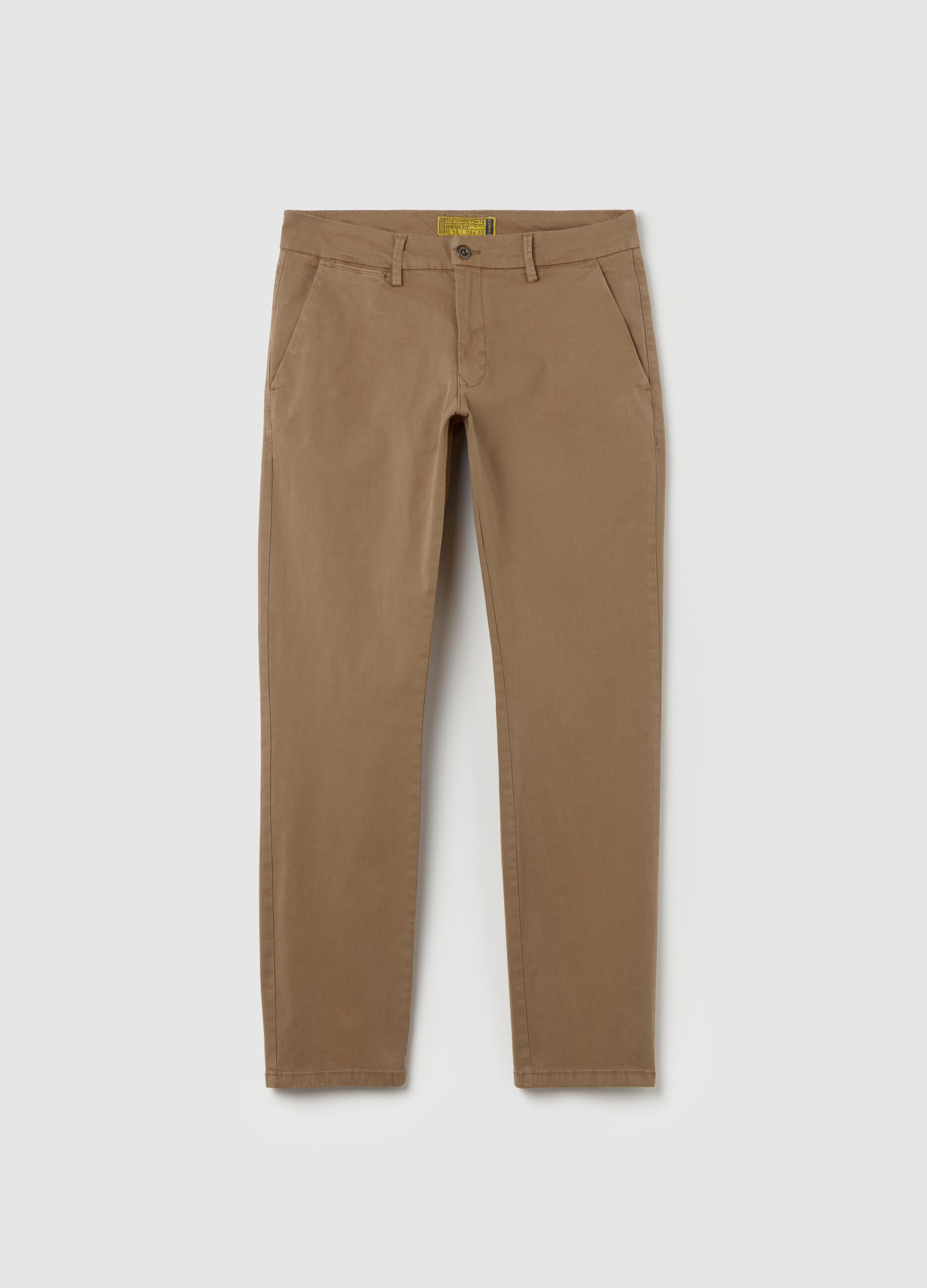 Pantalone chino regular fit in cotone stretch