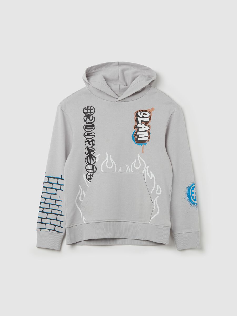 Sweatshirt with hood and "RunFast” print_0