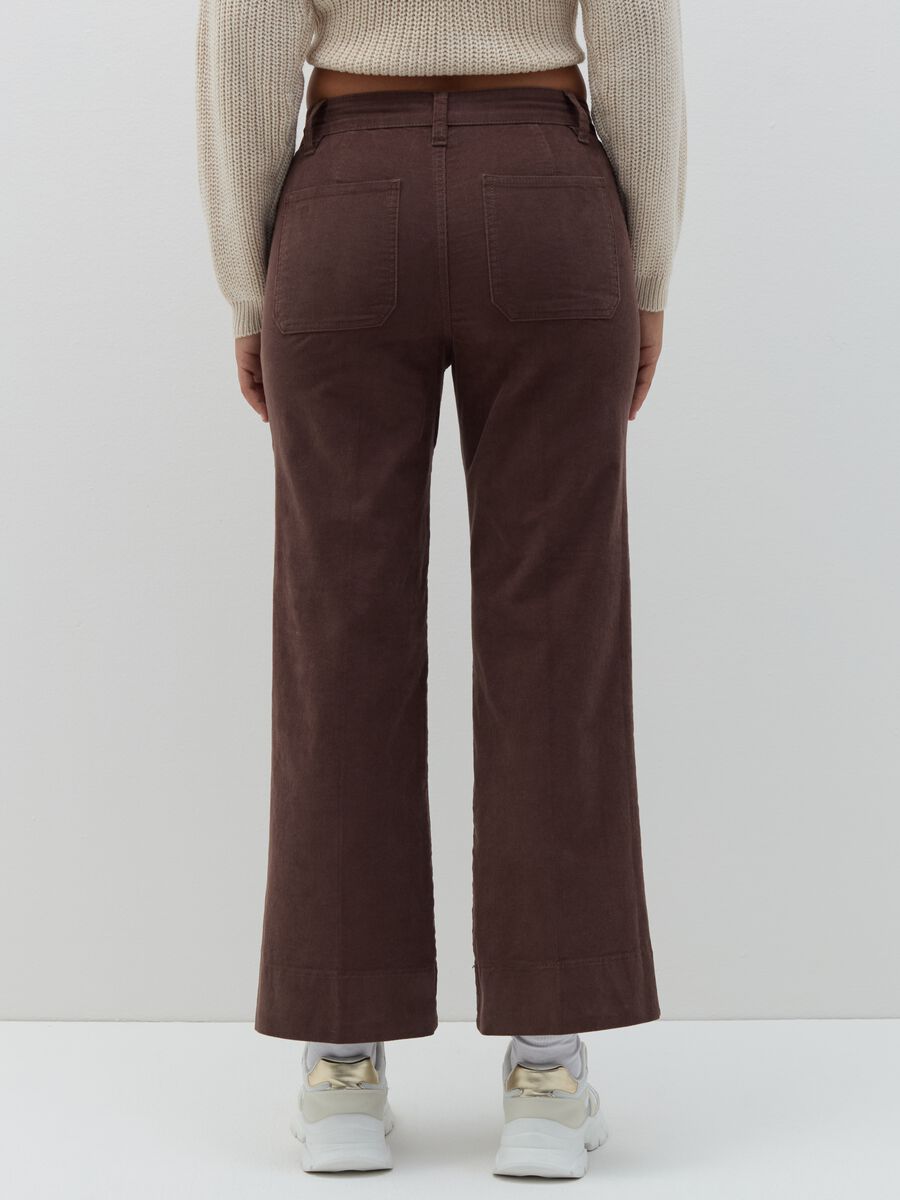 Flare-fit crop trousers in corduroy_2